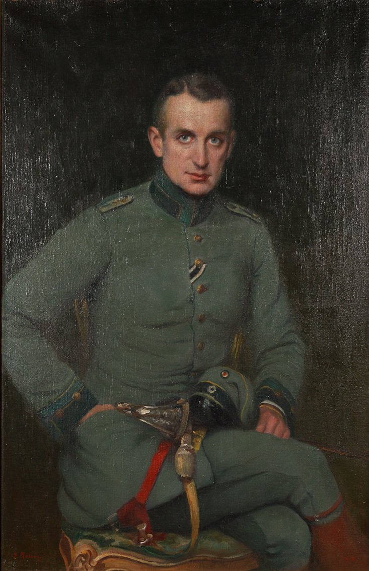 Bildnis des Landrates Paul Rudolf Alexander Martin in Rittmeisteruniform von George Mosson (1916) (Museum Schloss Lübben CC BY-NC-SA)