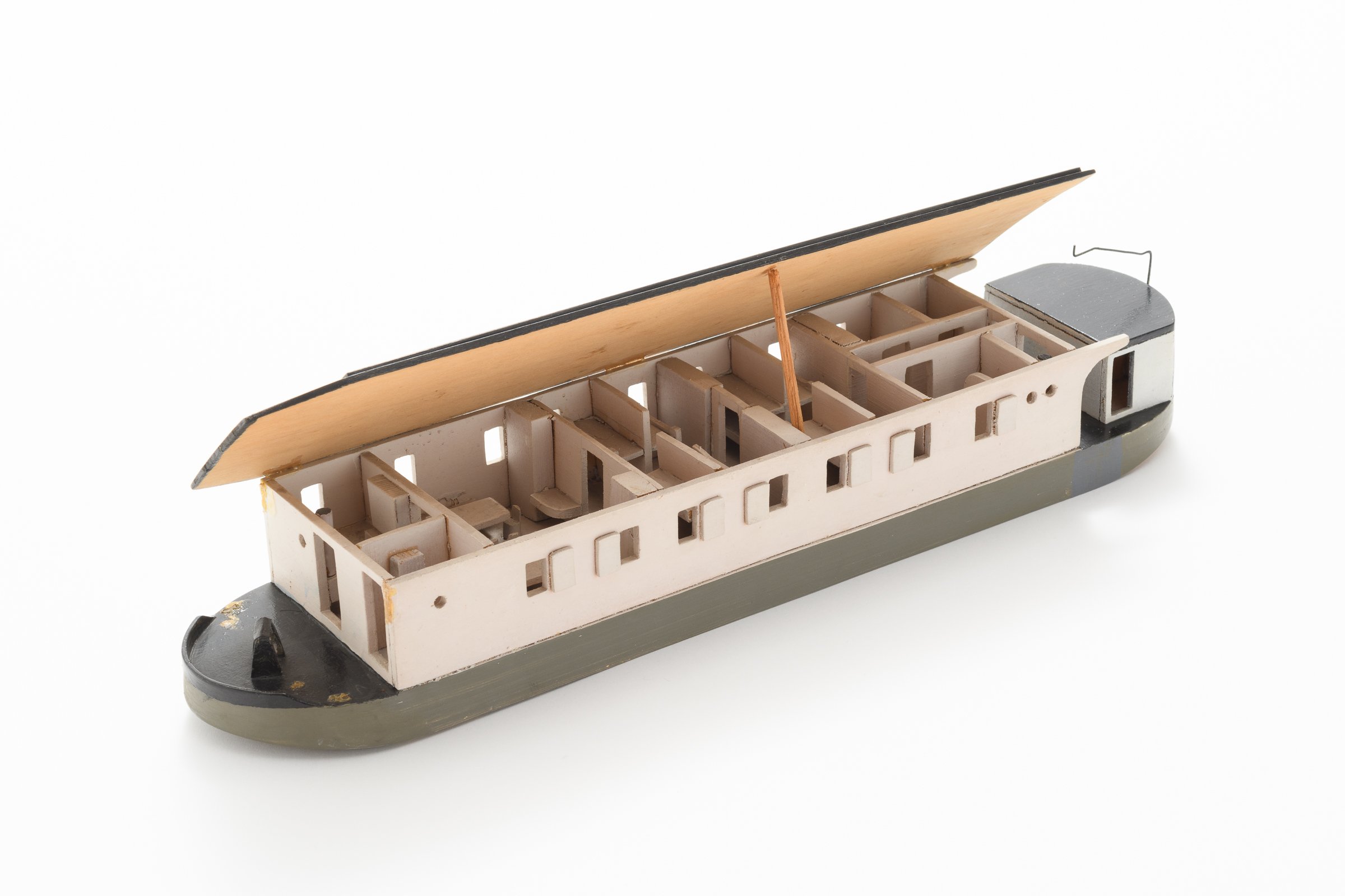 Modell eines Wohnschiffes (Binnenschifffahrtsmuseum Oderberg CC BY-NC-SA)