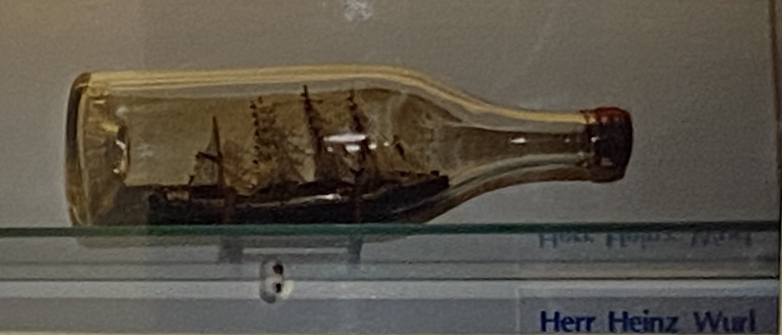 Flaschenschiff 3-Master Segelschiff (Binnenschifffahrts-Museum Oderberg CC BY-NC-SA)