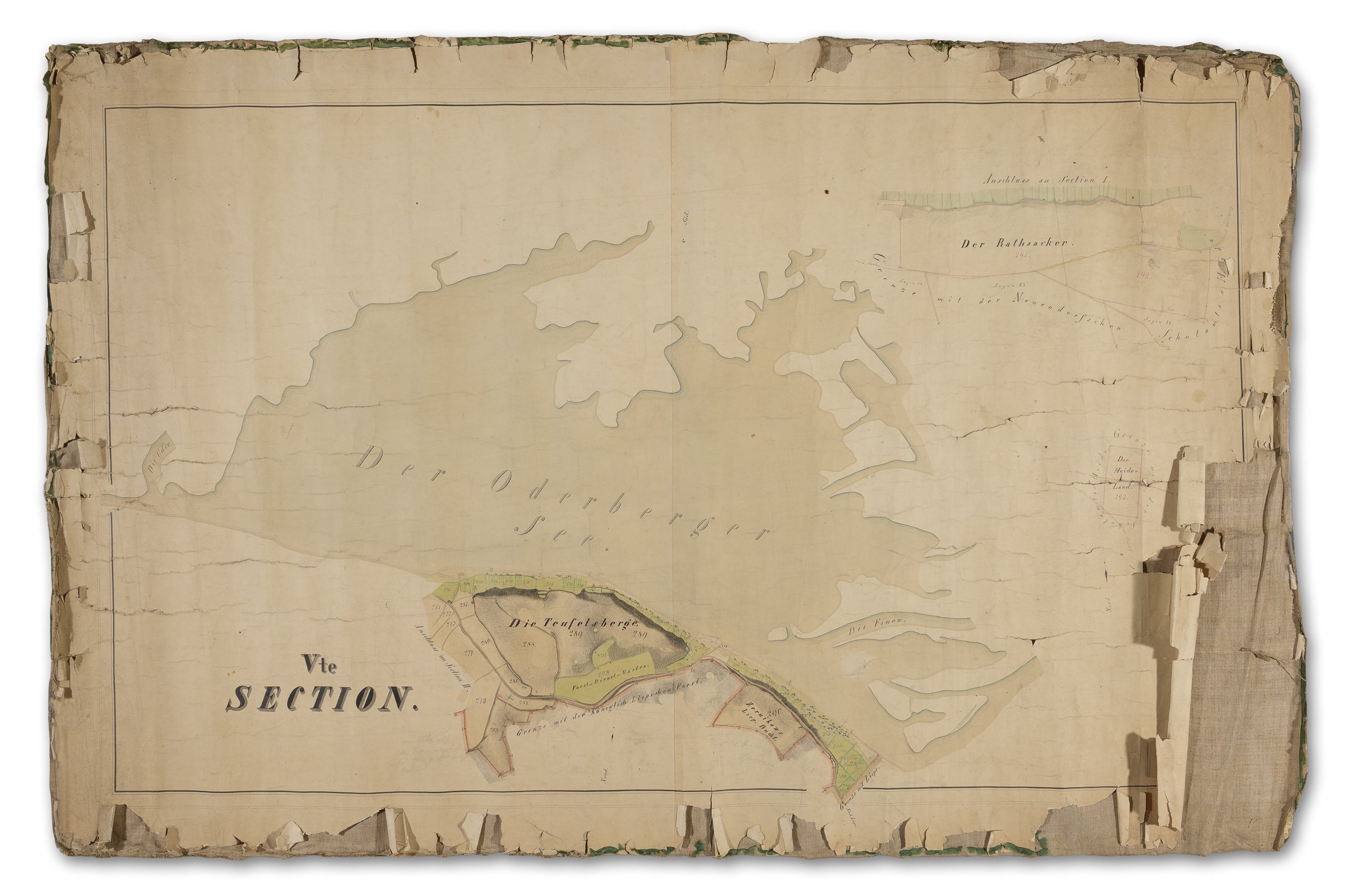 Landkarte Oderberger Stadtgebiet, Sektion V, Karte 45, 1835 - 1837 (Binnenschifffahrts-Museum Oderberg CC BY-NC-SA)