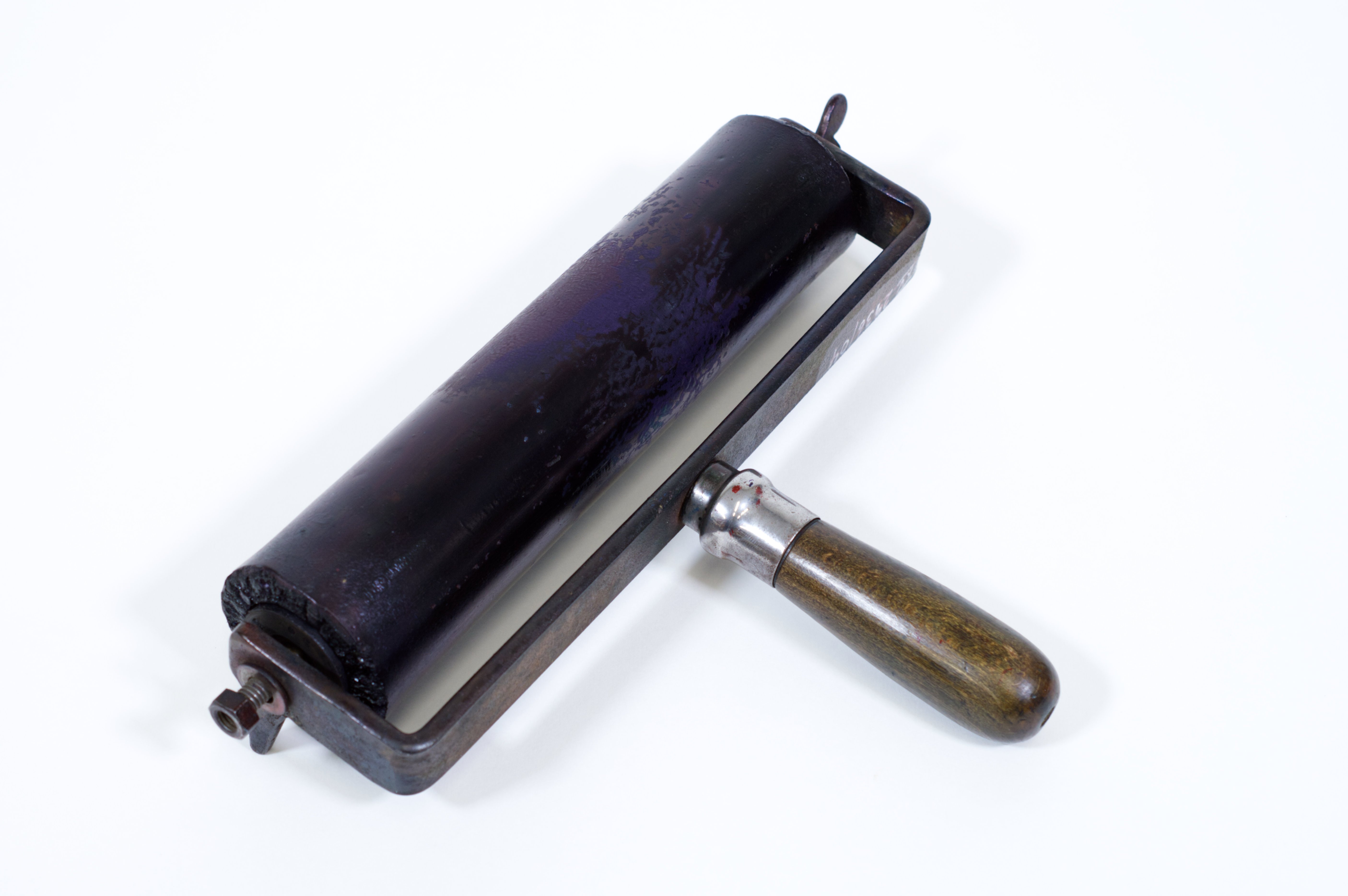 Handwalze für Akzidenzfarbe (Museumsfabrik Pritzwalk CC BY-SA)