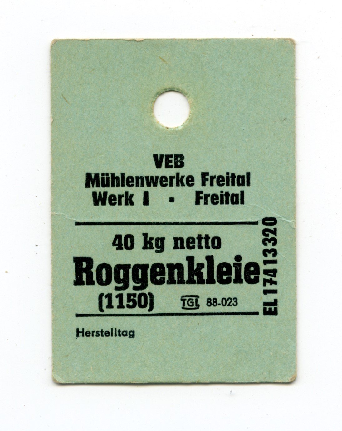 VEB Mühlenwerke Freital Werk I Roggenkleie (Historische Mühle von Sanssouci CC BY-NC-SA)