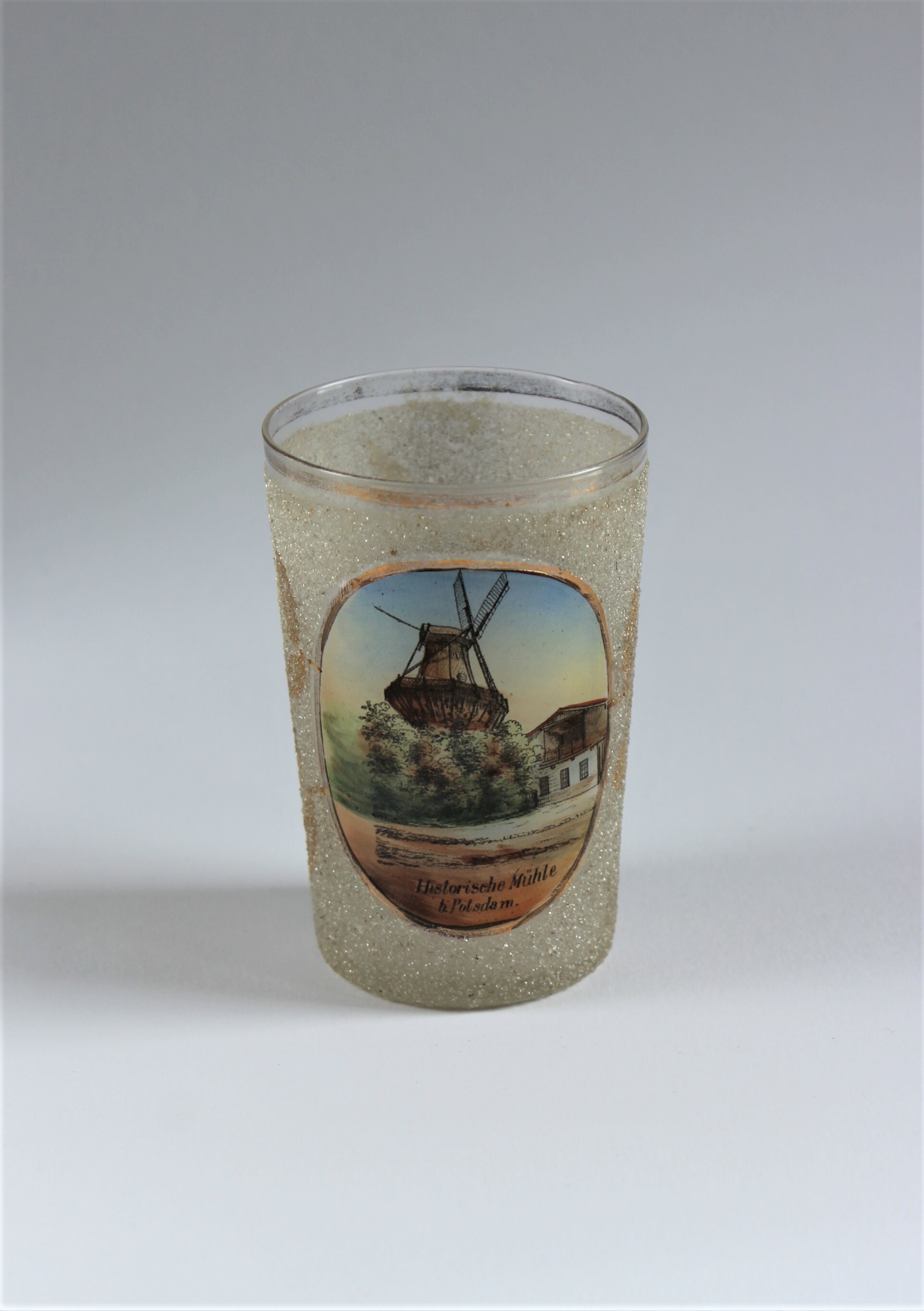 Zuckereffekt-Glas mit Historischer Mühle (Historische Mühle von Sanssouci CC BY-NC-SA)