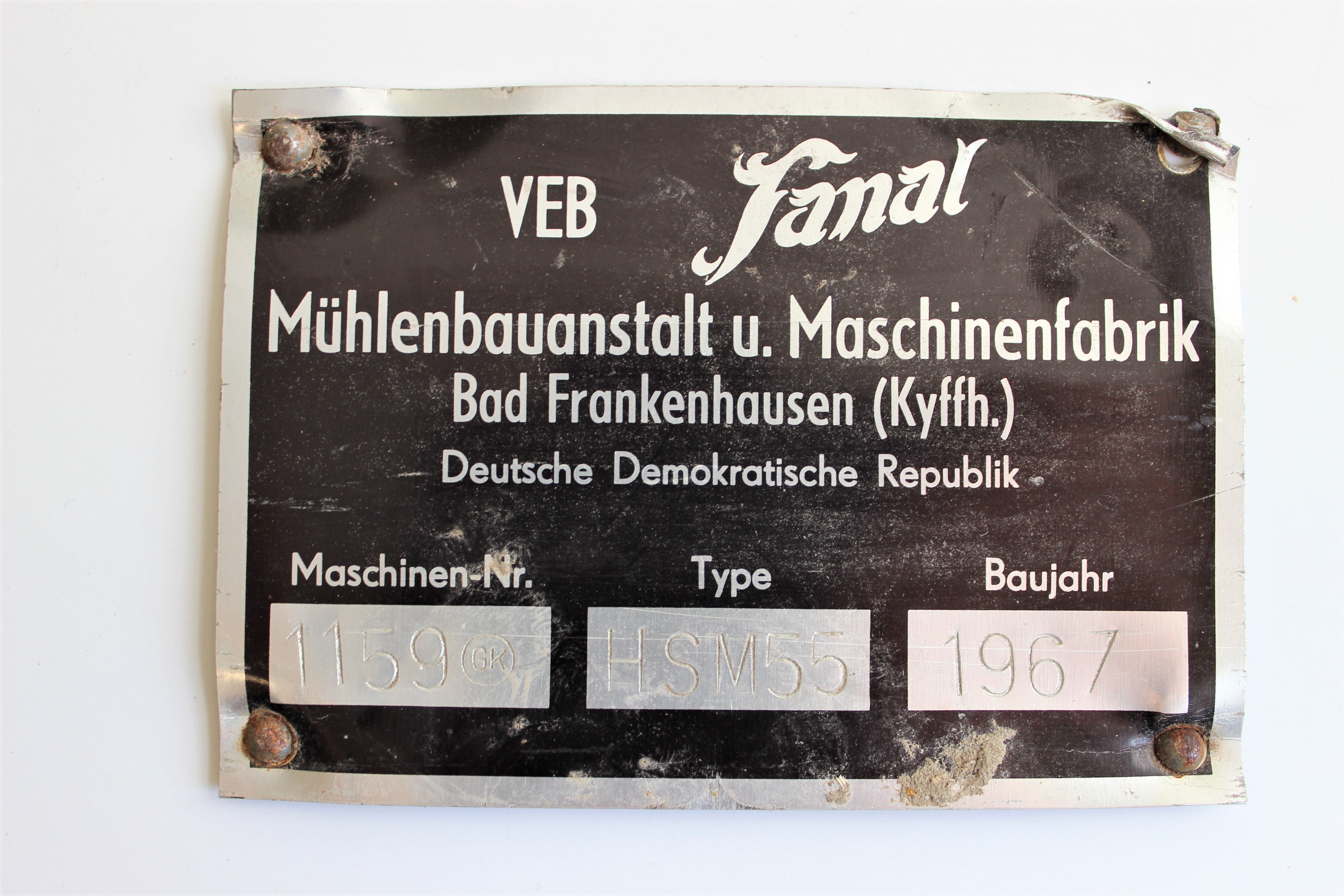 Schild VEB Fanal, Nr. 1159 (Historische Mühle von Sanssouci CC BY-NC-SA)
