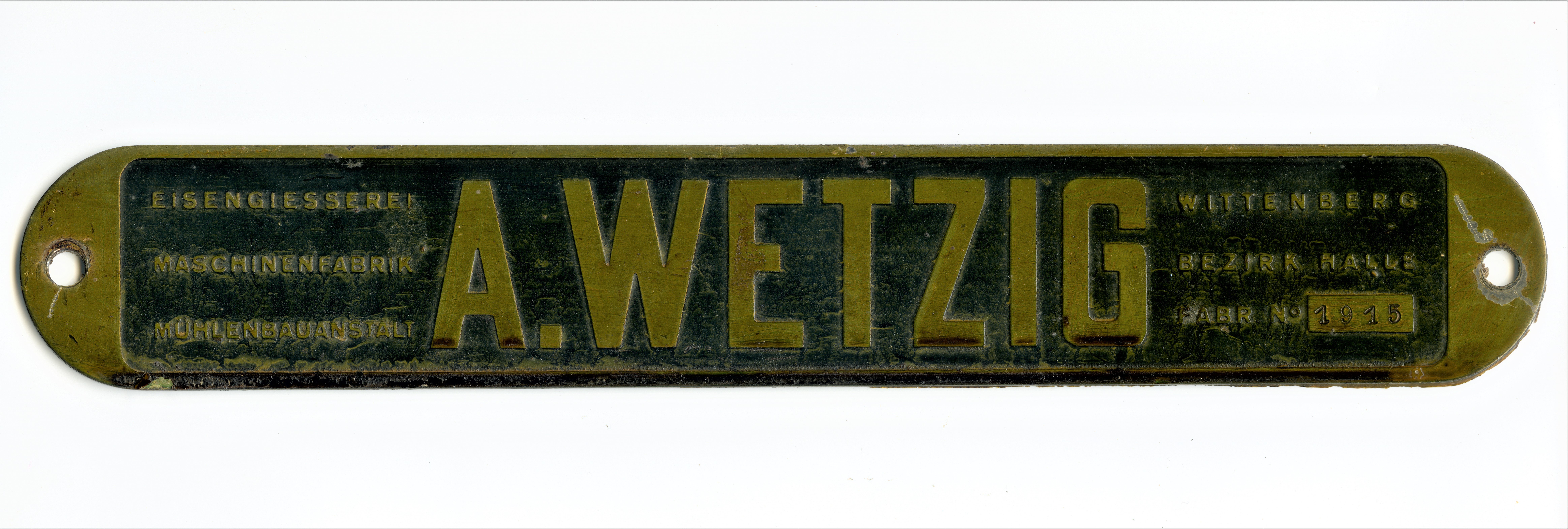 Firmenschild Wetzig, Nr. 1915 (Historische Mühle von Sanssouci CC BY-NC-SA)