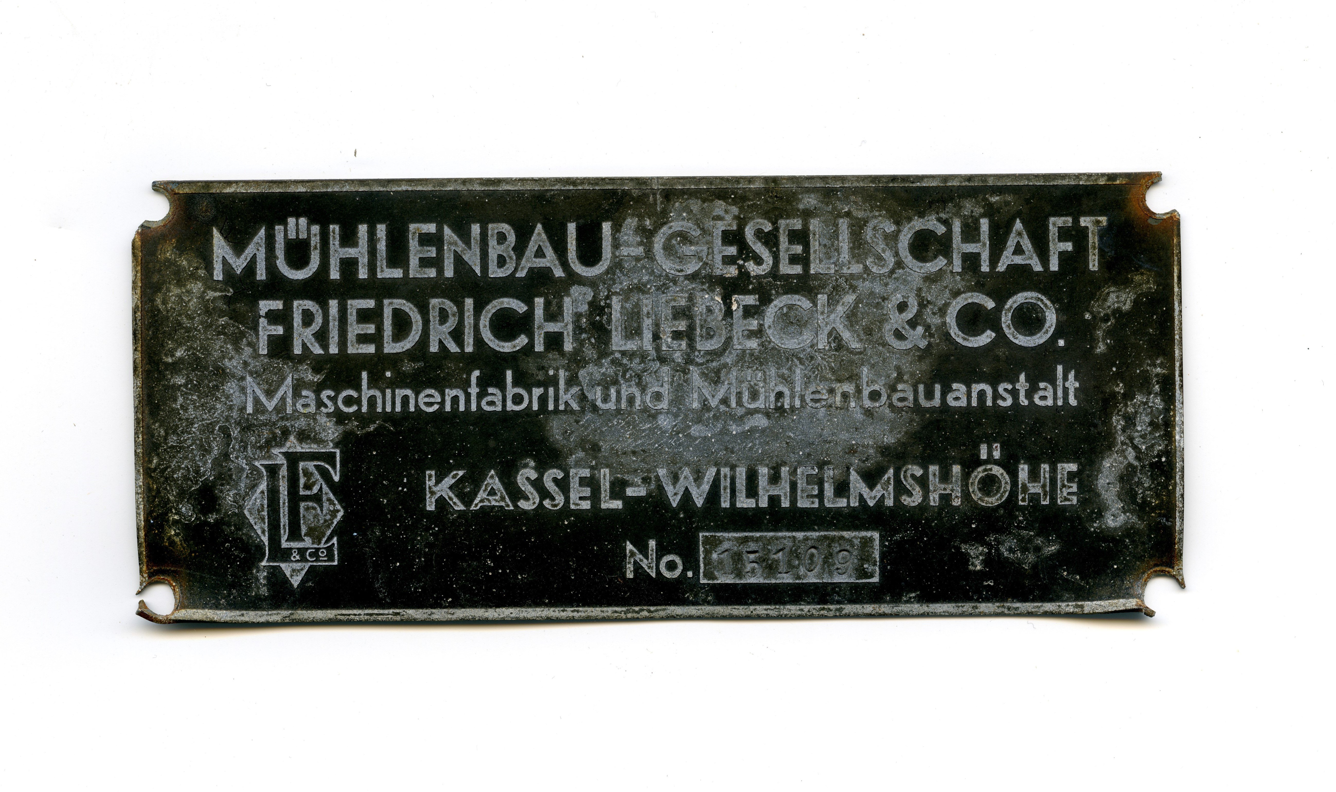 Firmenschild Friedrich Liebeck & Co., Nr. 15109 (Historische Mühle von Sanssouci CC BY-NC-SA)