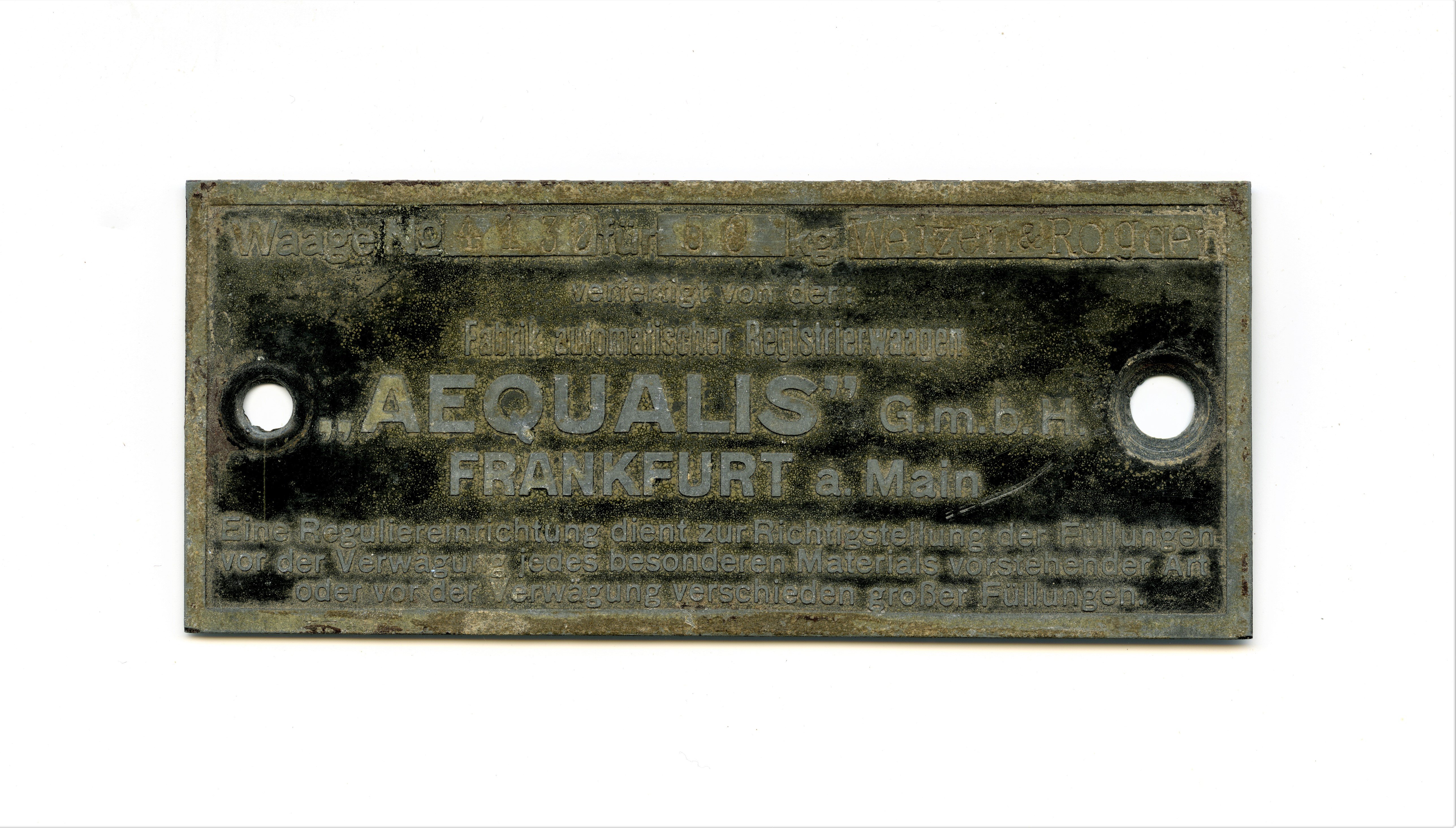 Firmenschild „AEQUALIS“ GmbH (Historische Mühle von Sanssouci CC BY-NC-SA)