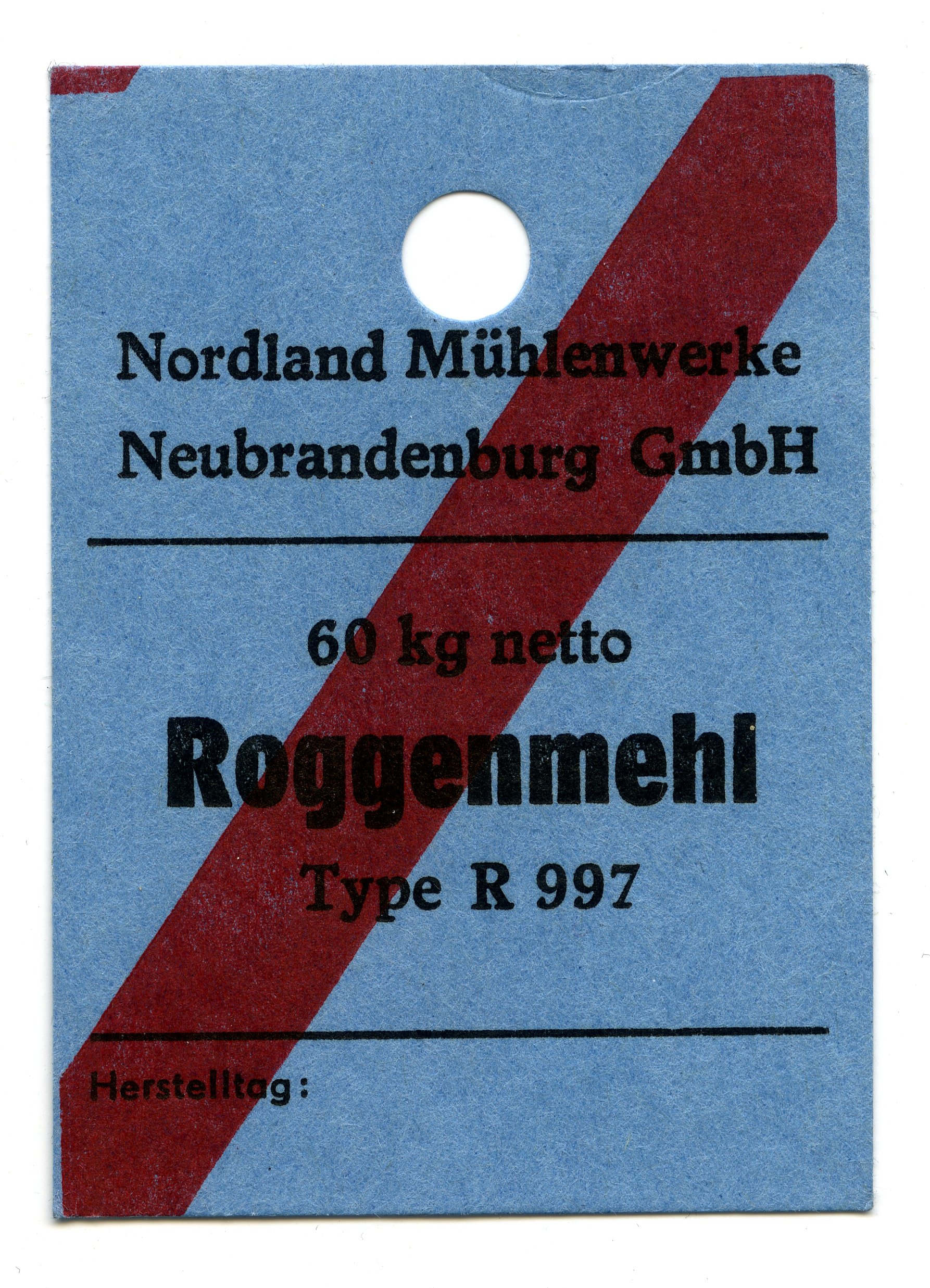 Nordland Mühlenwerke Neubrandenburg GmbH Roggenmehl Type R 997 (Historische Mühle von Sanssouci CC BY-NC-SA)