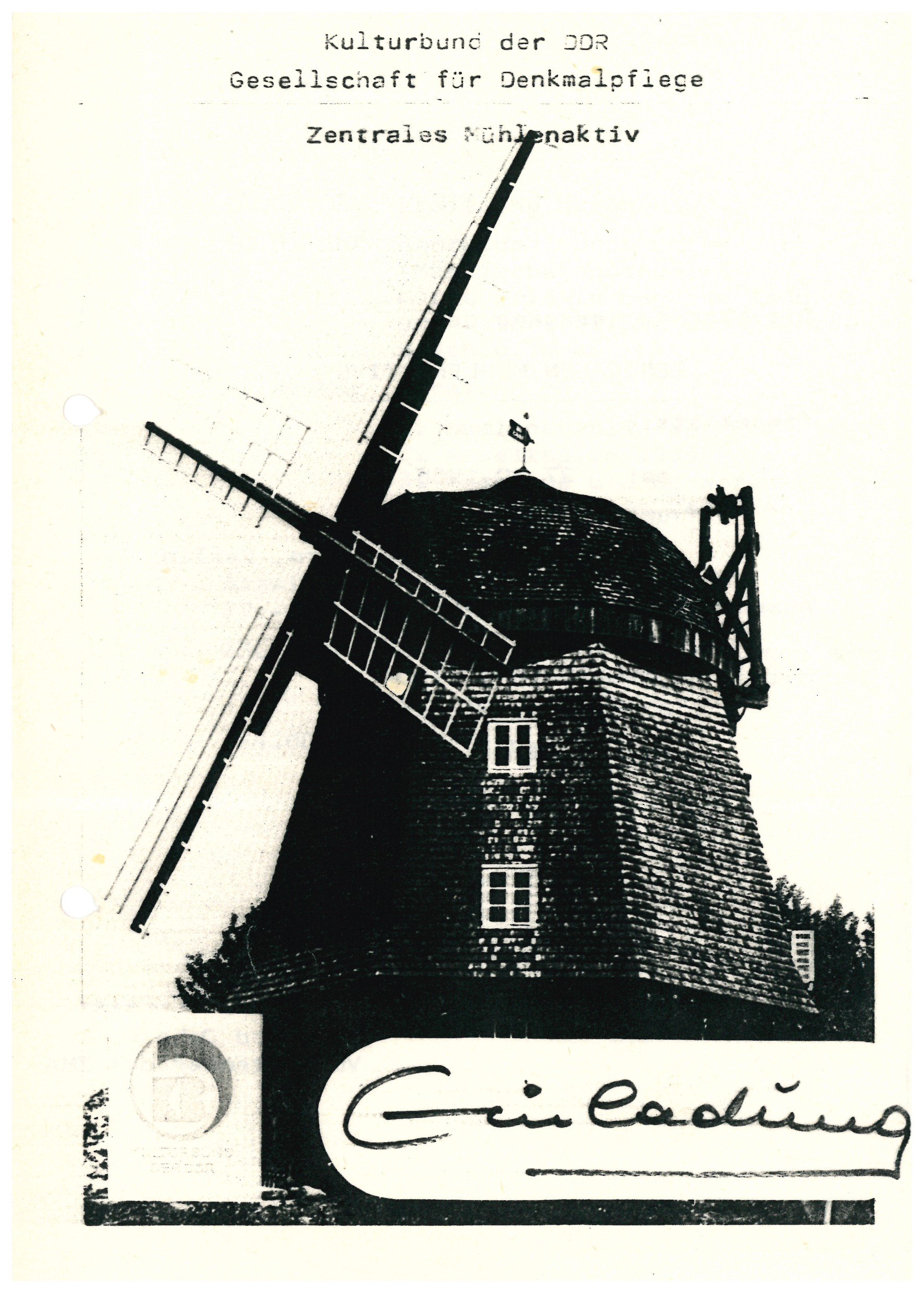 Einladung Zentrales Mühlenaktiv 1988 (Historische Mühle von Sanssouci CC BY-NC-SA)