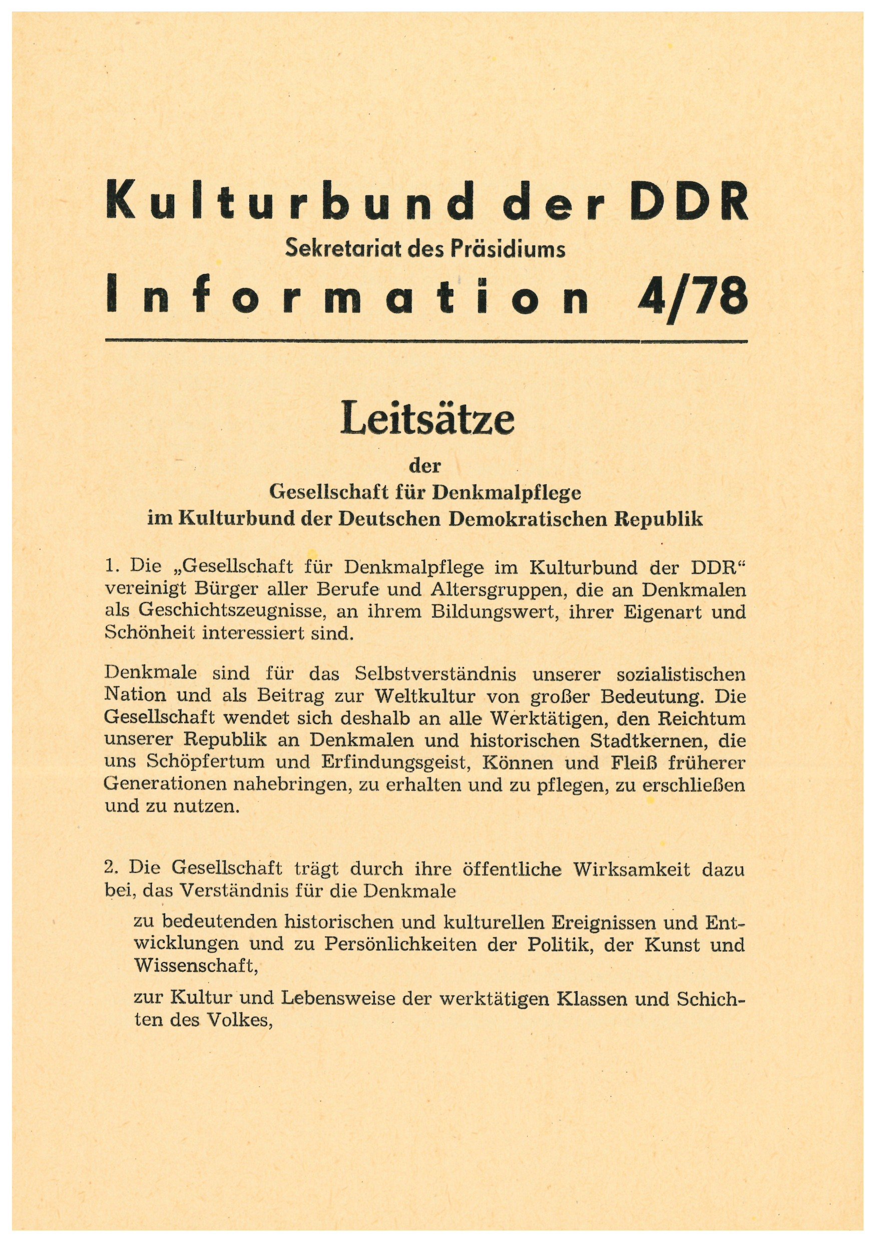 Information 4/78 Kulturbund der DDR (Historische Mühle von Sanssouci CC BY-NC-SA)
