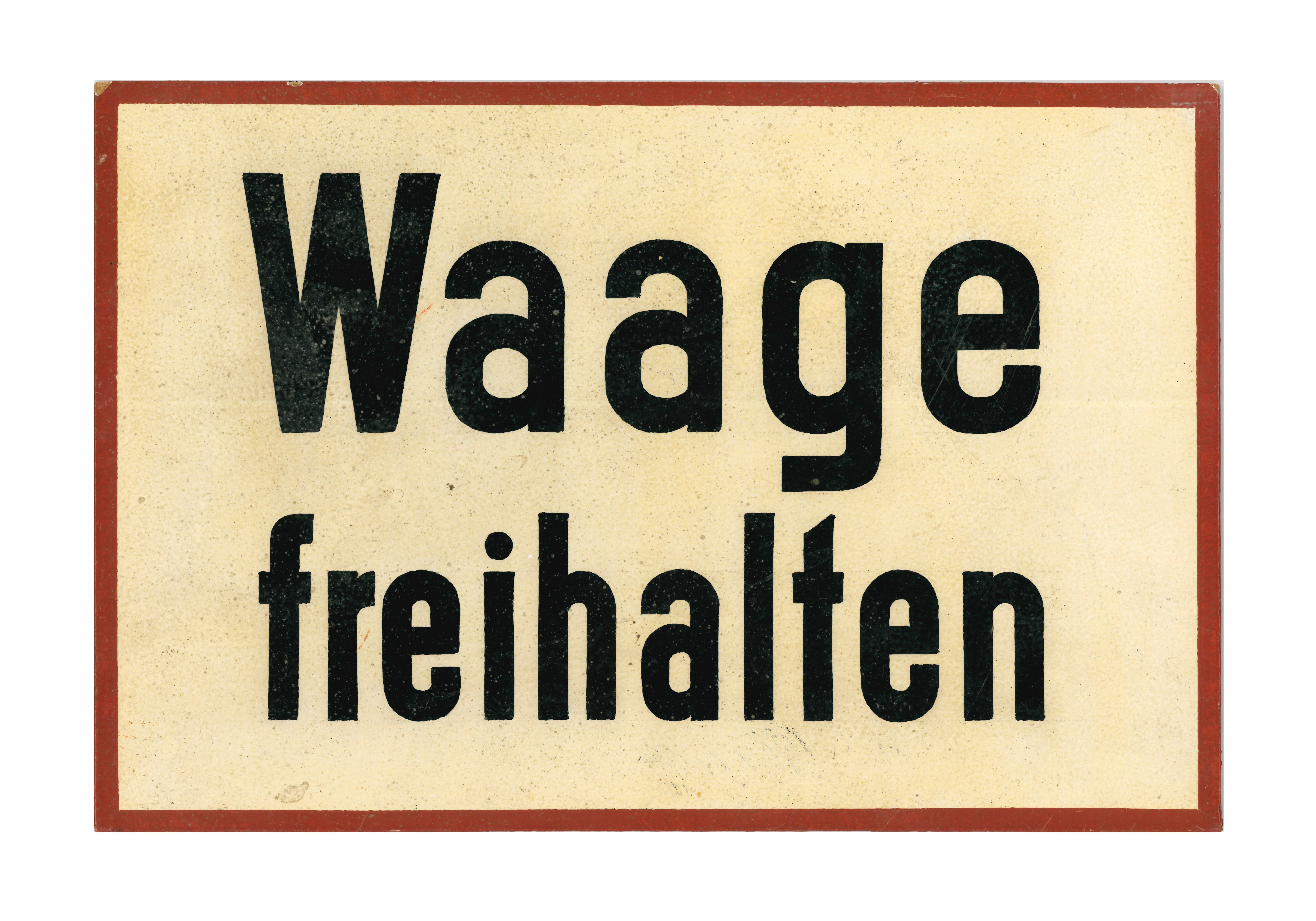 Warnschild "Waage freihalten" (Historische Mühle von Sanssouci CC BY-NC-SA)