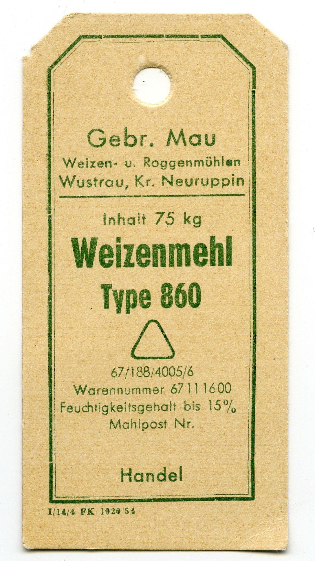 Gebrüder Mau Weizenmehl (Historische Mühle von Sanssouci CC BY-NC-SA)