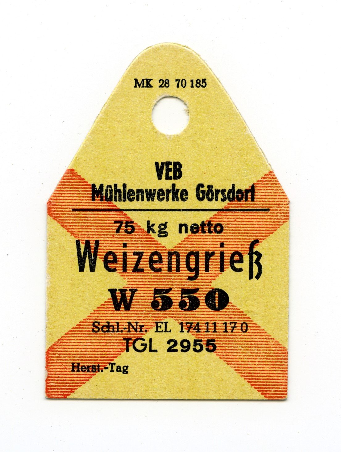 Weizengries VEB Mühlenwerke Görlsdorf (Historische Mühle von Sanssouci CC BY-NC-SA)
