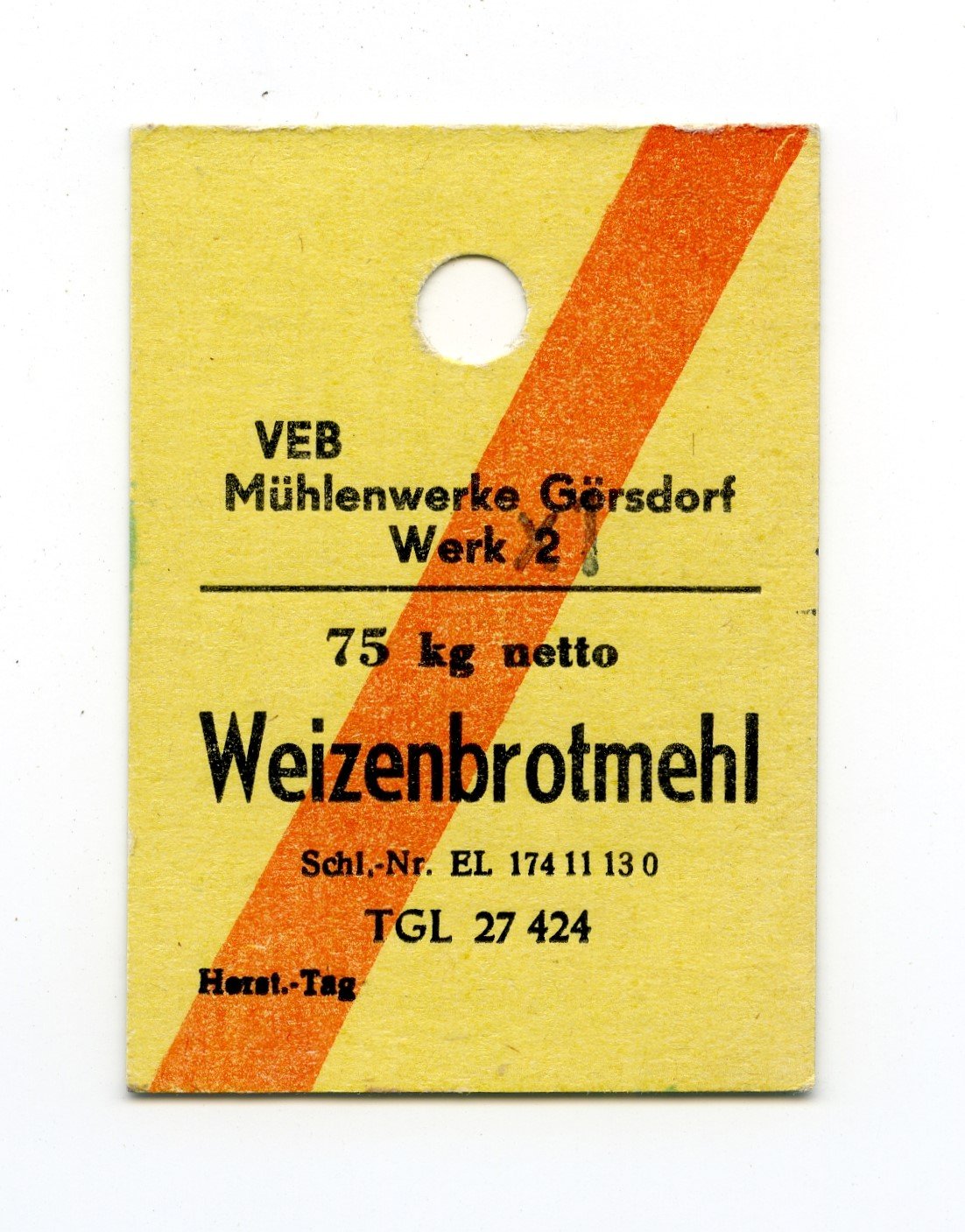 Weizenbrotmehl VEB Mühlenwerke Görlsdorf (Historische Mühle von Sanssouci CC BY-NC-SA)