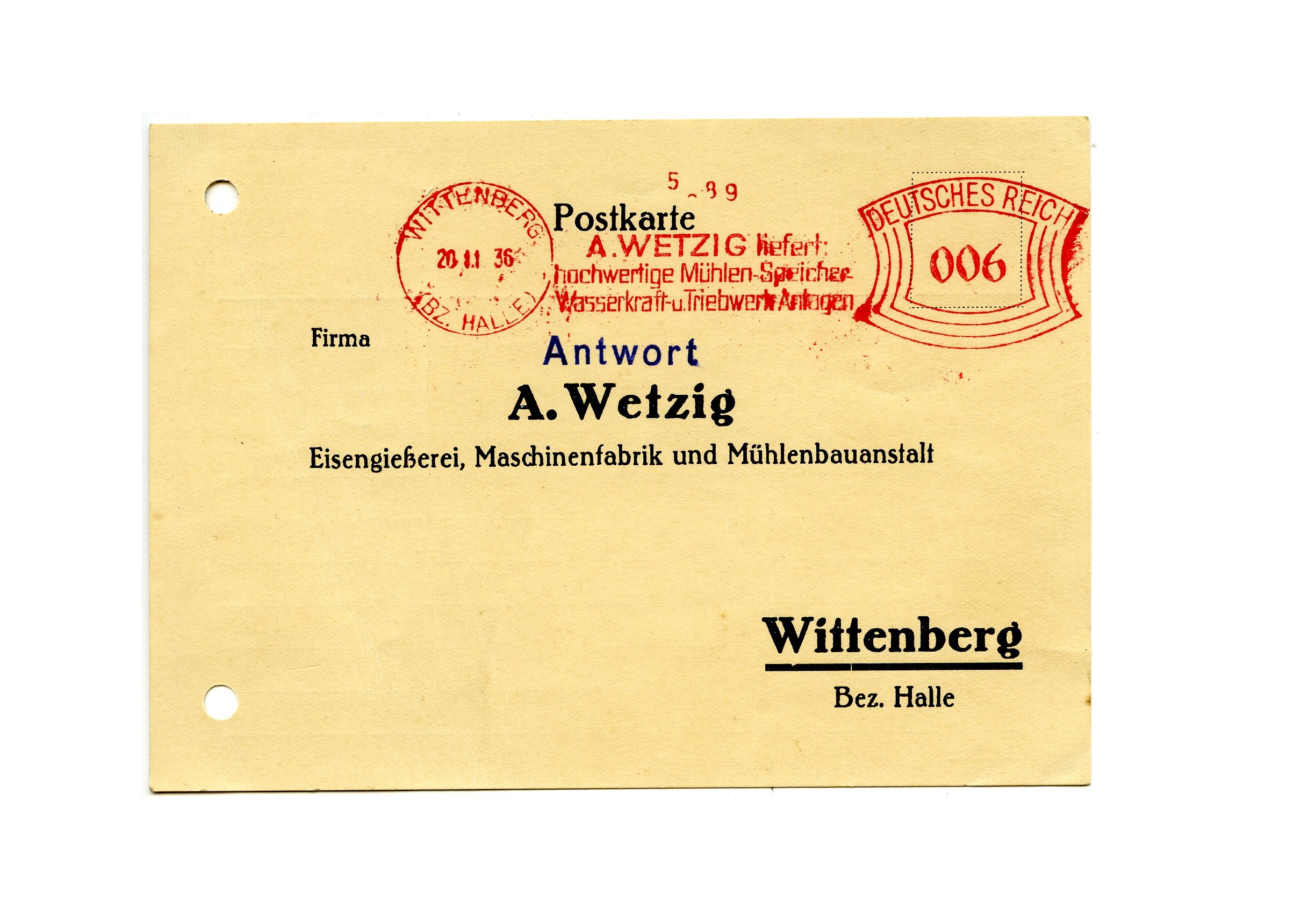 Postkarte der Fa. A. Wetzig. (Historische Mühle von Sanssouci CC BY-NC-SA)