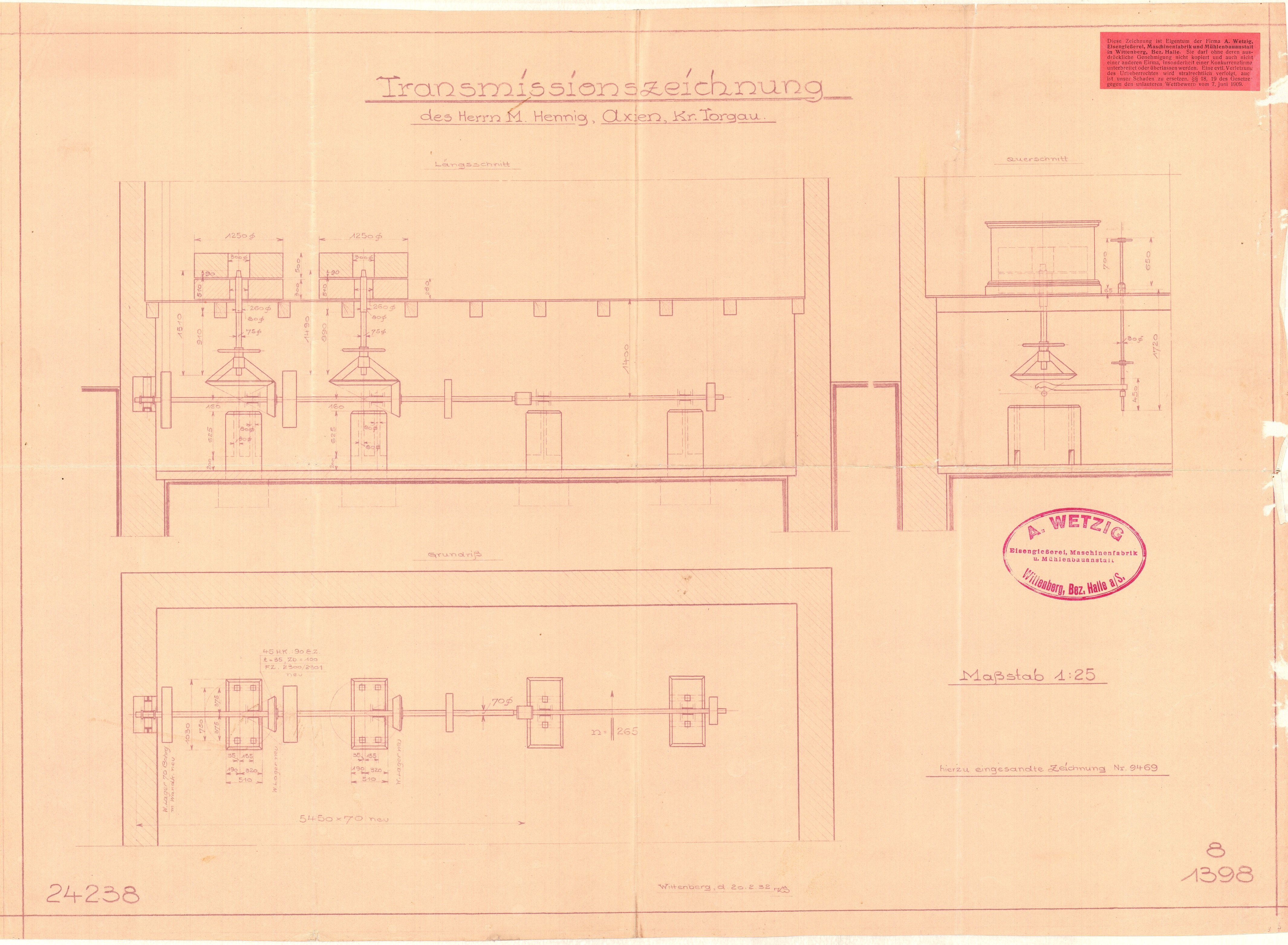 Transmissionszeichnung (Historische Mühle von Sanssouci CC BY-NC-SA)