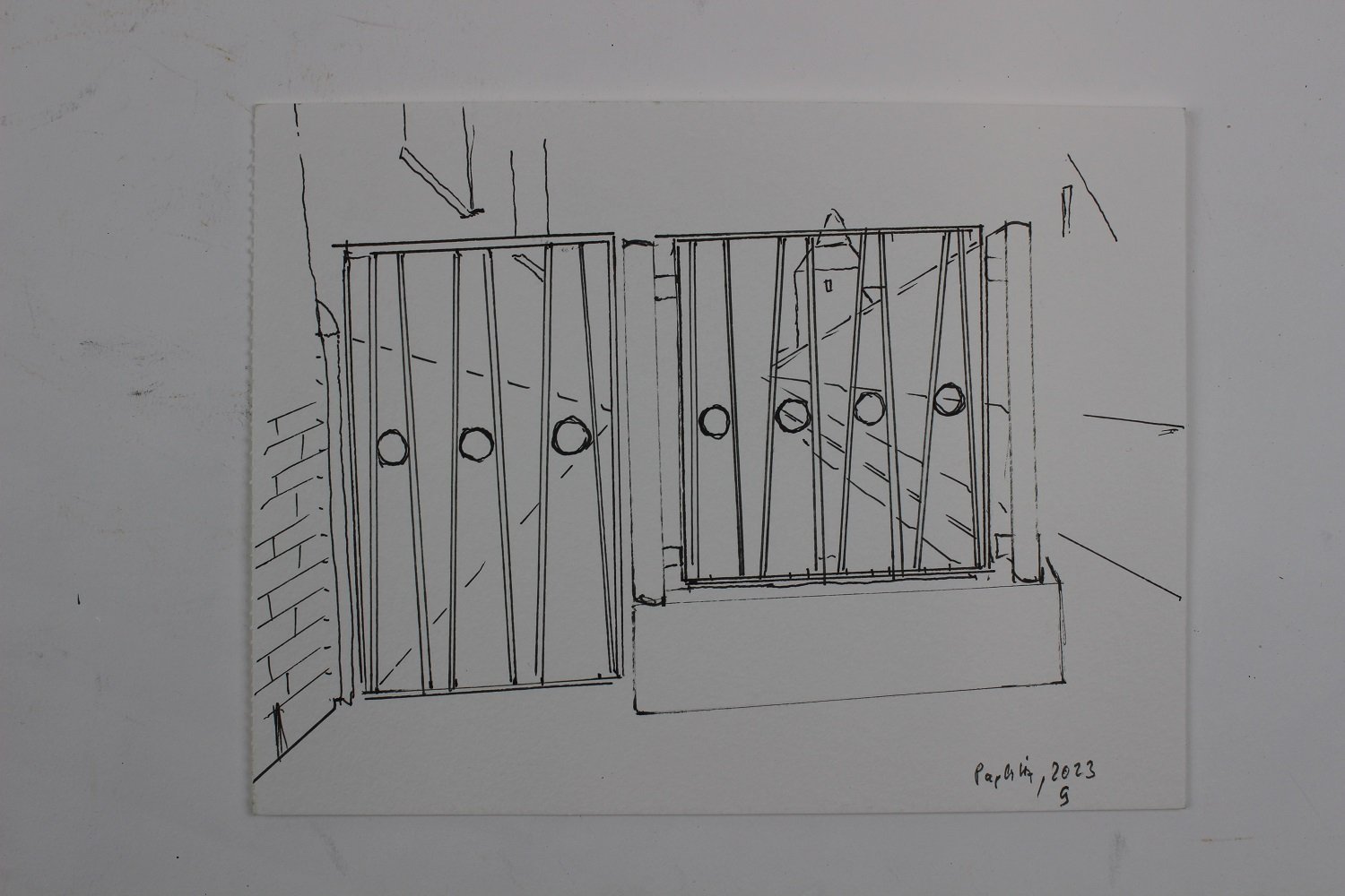 Zeichnung Zaun in Paplitz, TF (Museum Baruther Glashütte CC BY-NC-SA)