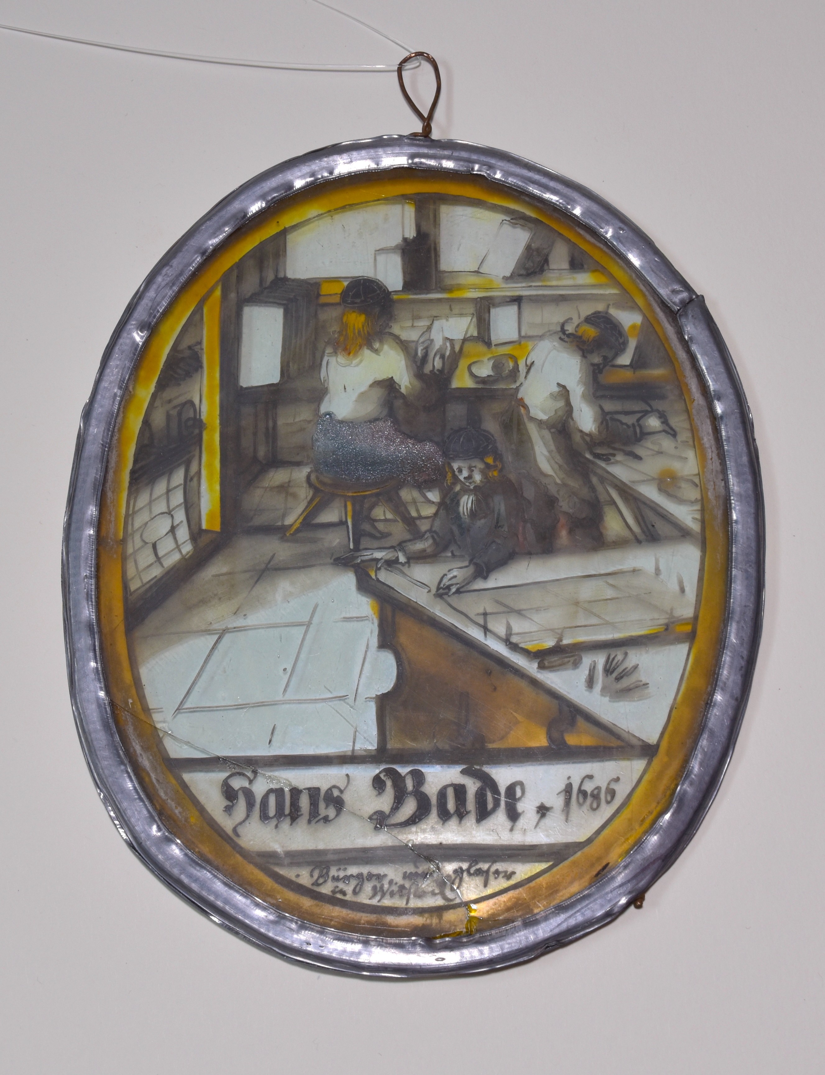Zunftschild des Glasers Hans Bode (Kreismuseen Alte Bischofsburg, Wittstock CC BY-NC-SA)