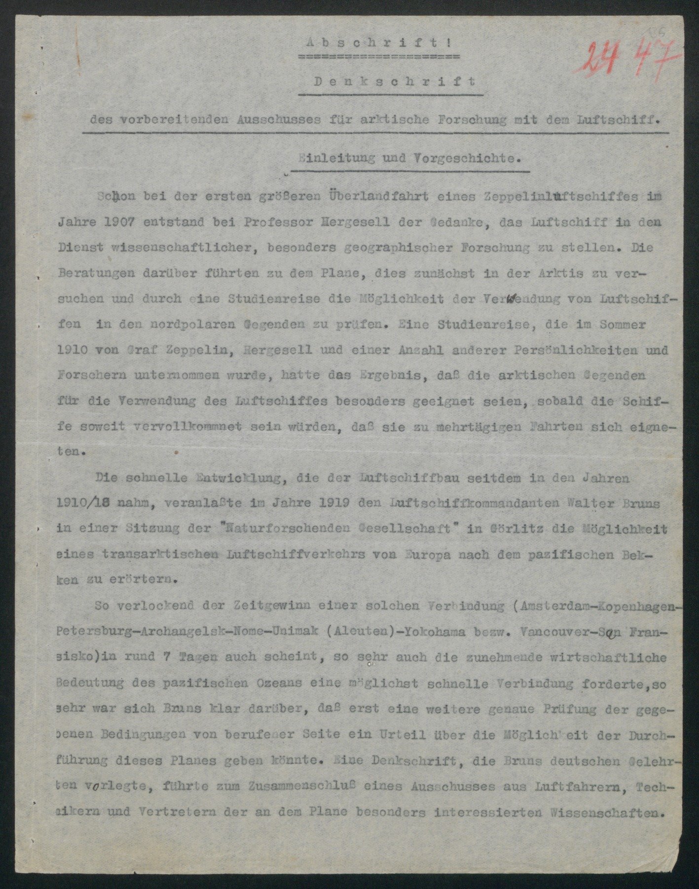 Denkschrift in der Fassung von 1925 (Wettermuseum CC BY-NC-SA)