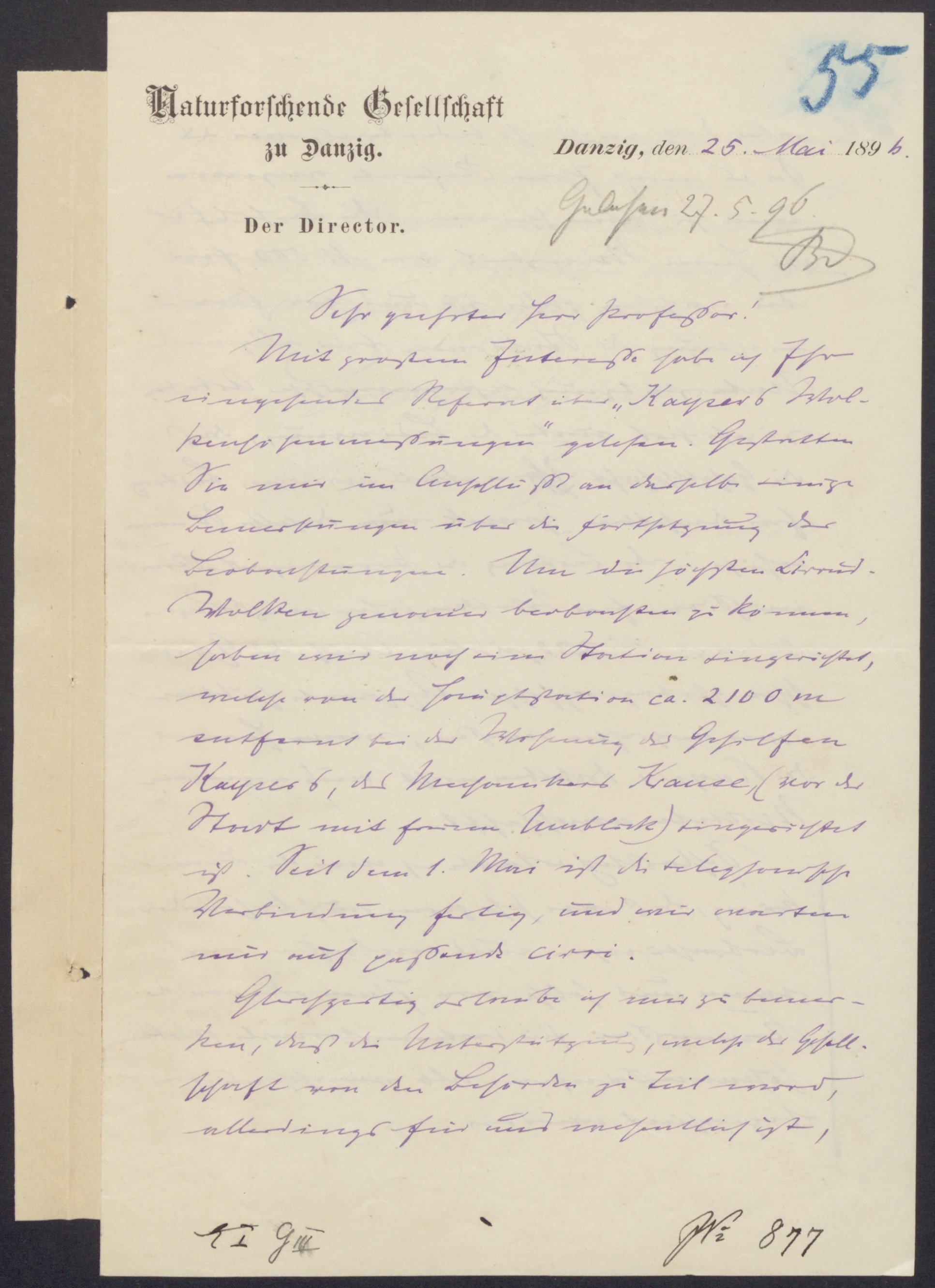 Brief aus Danzig (Wettermuseum CC BY-NC-SA)