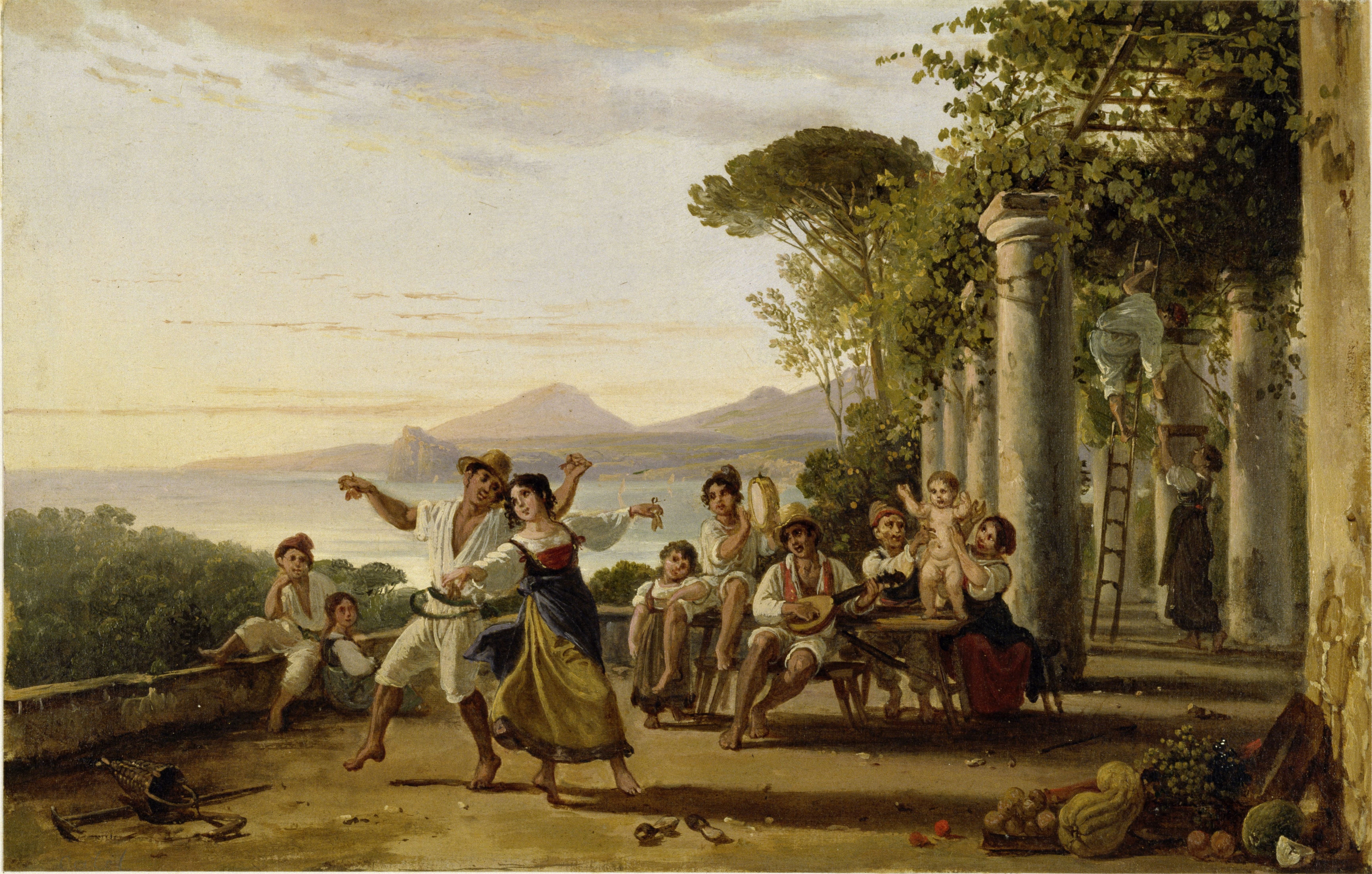 Catel, Franz Ludwig: Winzerfest bei Pozzuoli am Golf von Neapel, 1823, SPSG, GK II (5) 435. (Stiftung Preußische Schlösser und Gärten Berlin-Brandenburg CC BY-NC-SA)