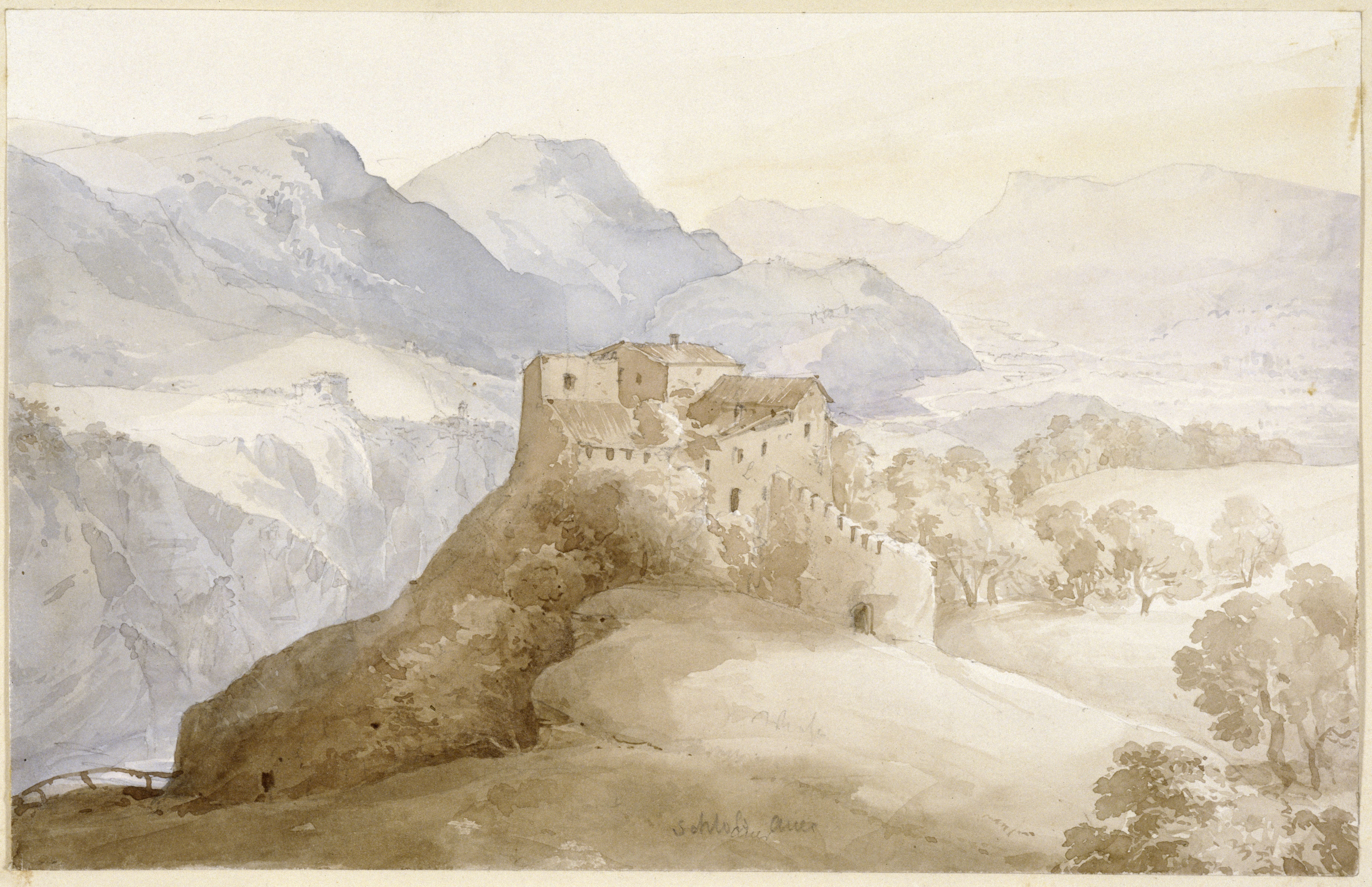 Stüler, Friedrich August: Schloss Auer in Dorf Tirol, 1858, SPSG, GK II (5) 3346. (Stiftung Preußische Schlösser und Gärten Berlin-Brandenburg CC BY-NC-SA)