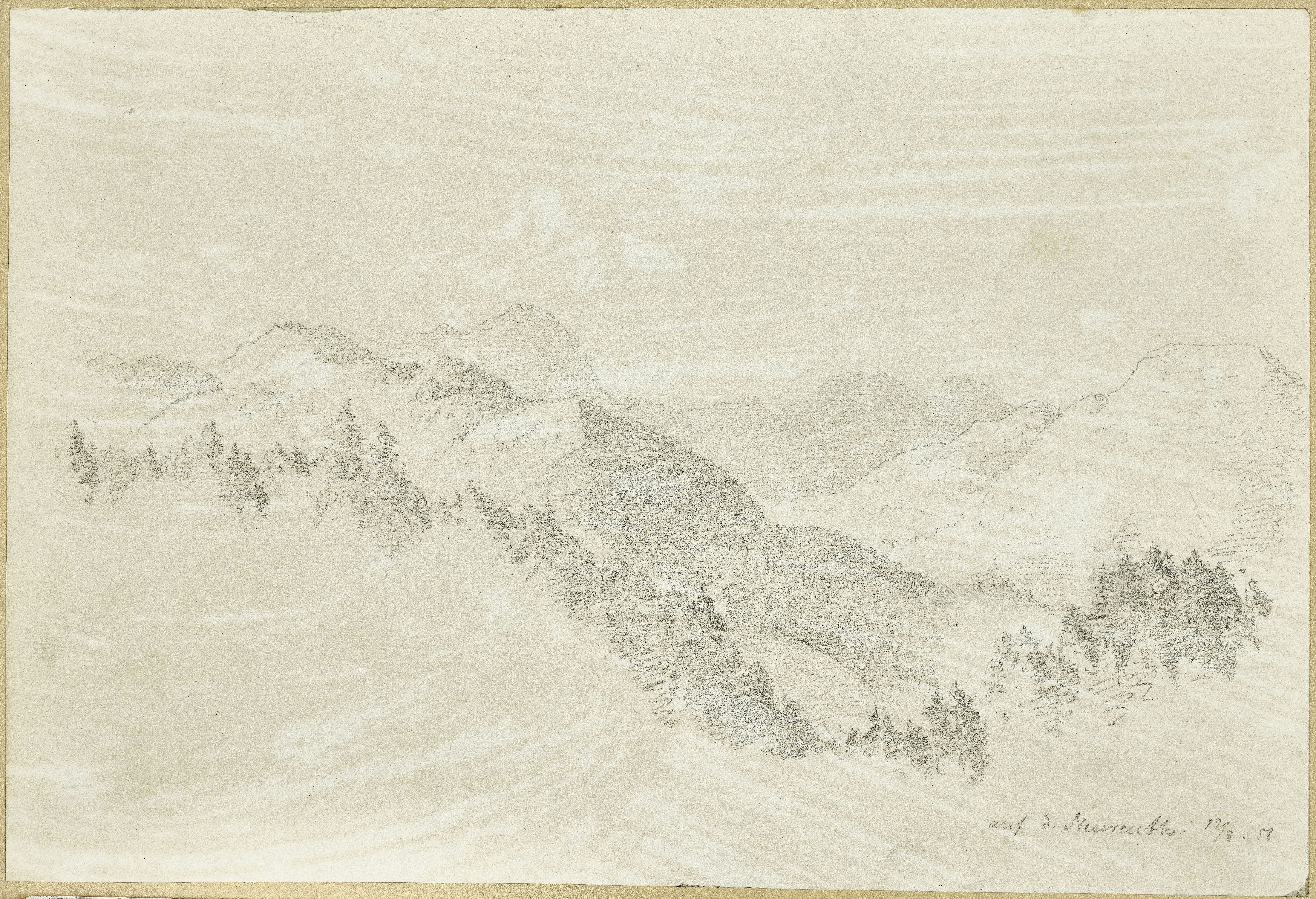 Stüler, Friedrich August: Alpenpanorama, 1858, SPSG, GK II (5) 3307. (Stiftung Preußische Schlösser und Gärten Berlin-Brandenburg CC BY-NC-SA)
