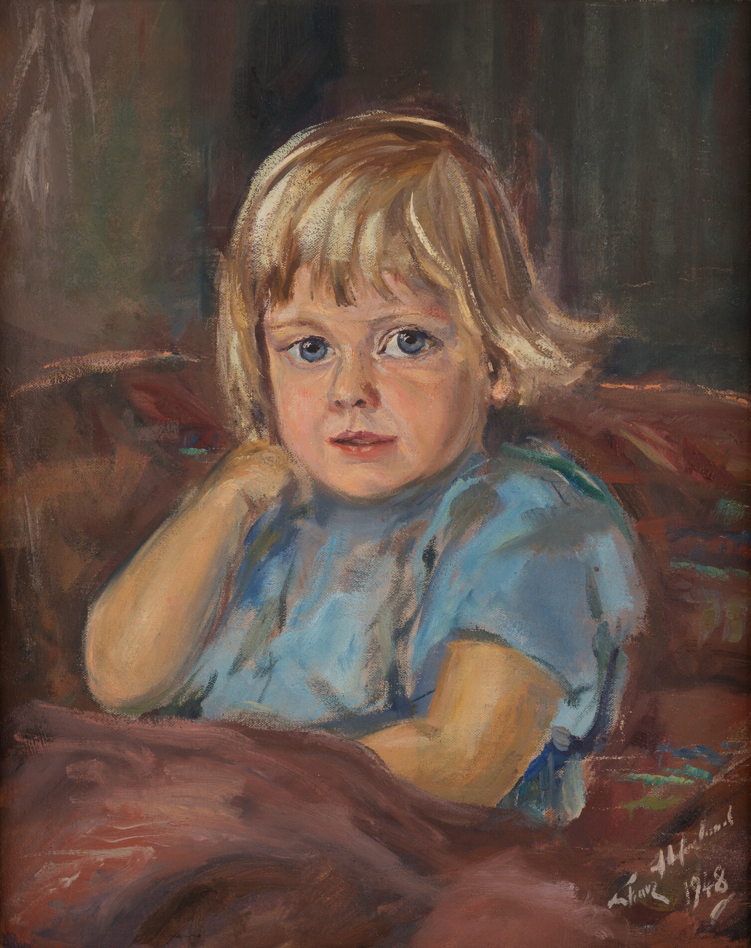 Porträt von Kai Lüddecke (rückwärtig ein Porträt von Sontje Plaas) (Museum und Galerie Falkensee CC BY-NC-SA)