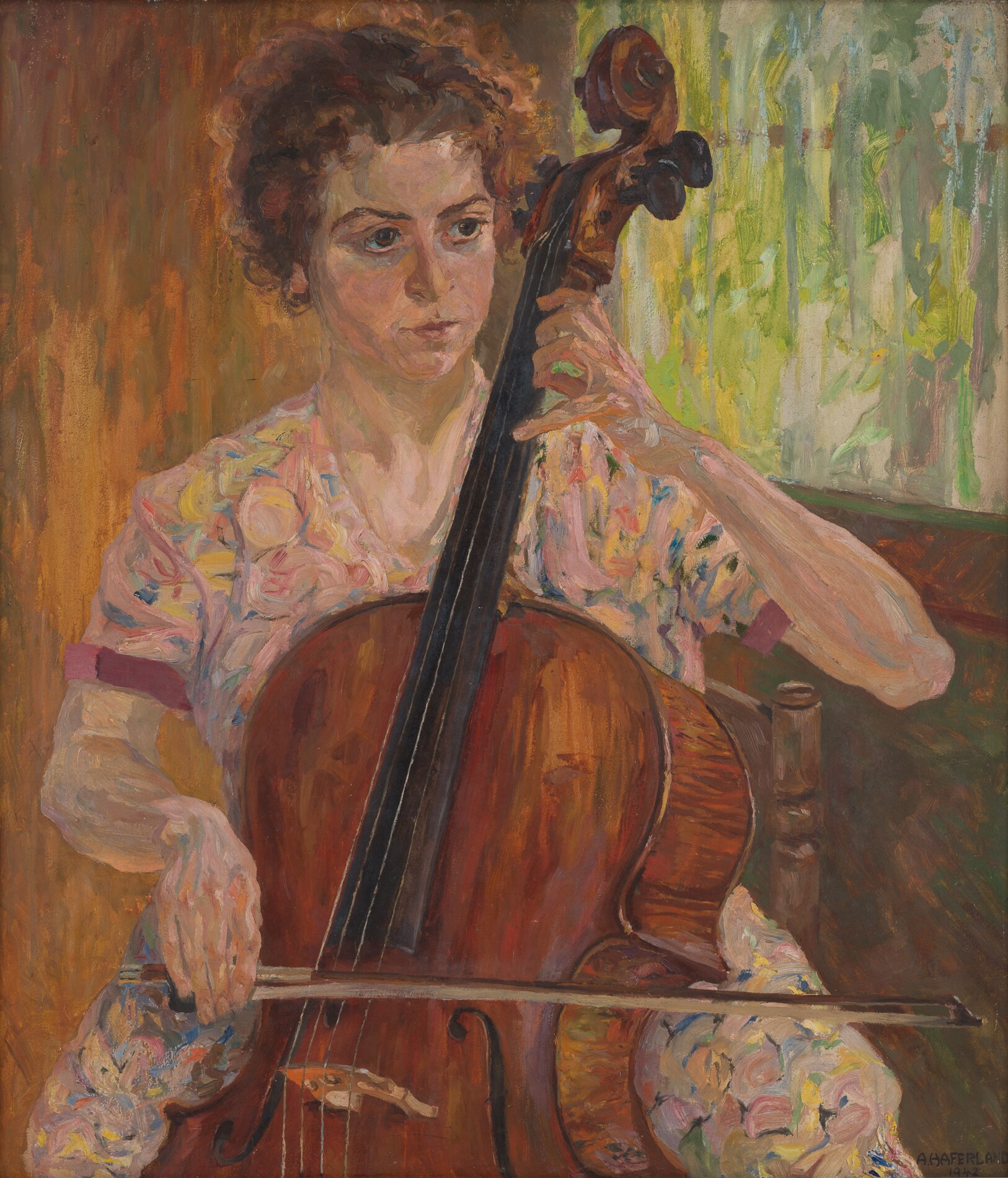 Porträt von Helma Bemmer, Cellistin (Museum und Galerie Falkensee CC BY-NC-SA)
