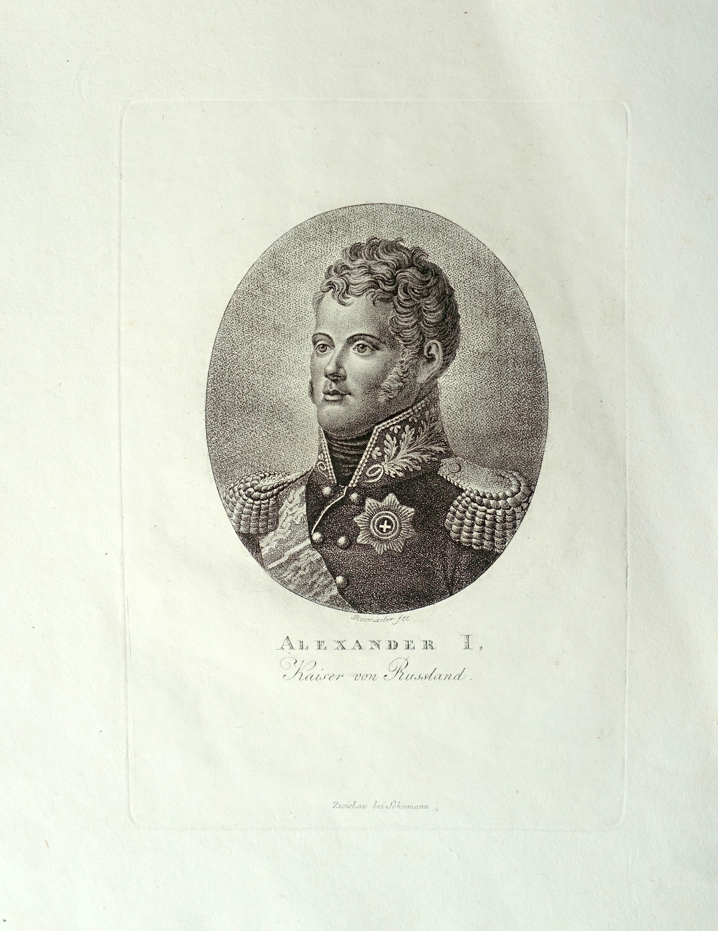 Alexander I., Zar von Russland (1777 - 1825). Brustbild nach viertellinks in Uniform (Museum Alexandrowka CC BY-NC-SA)