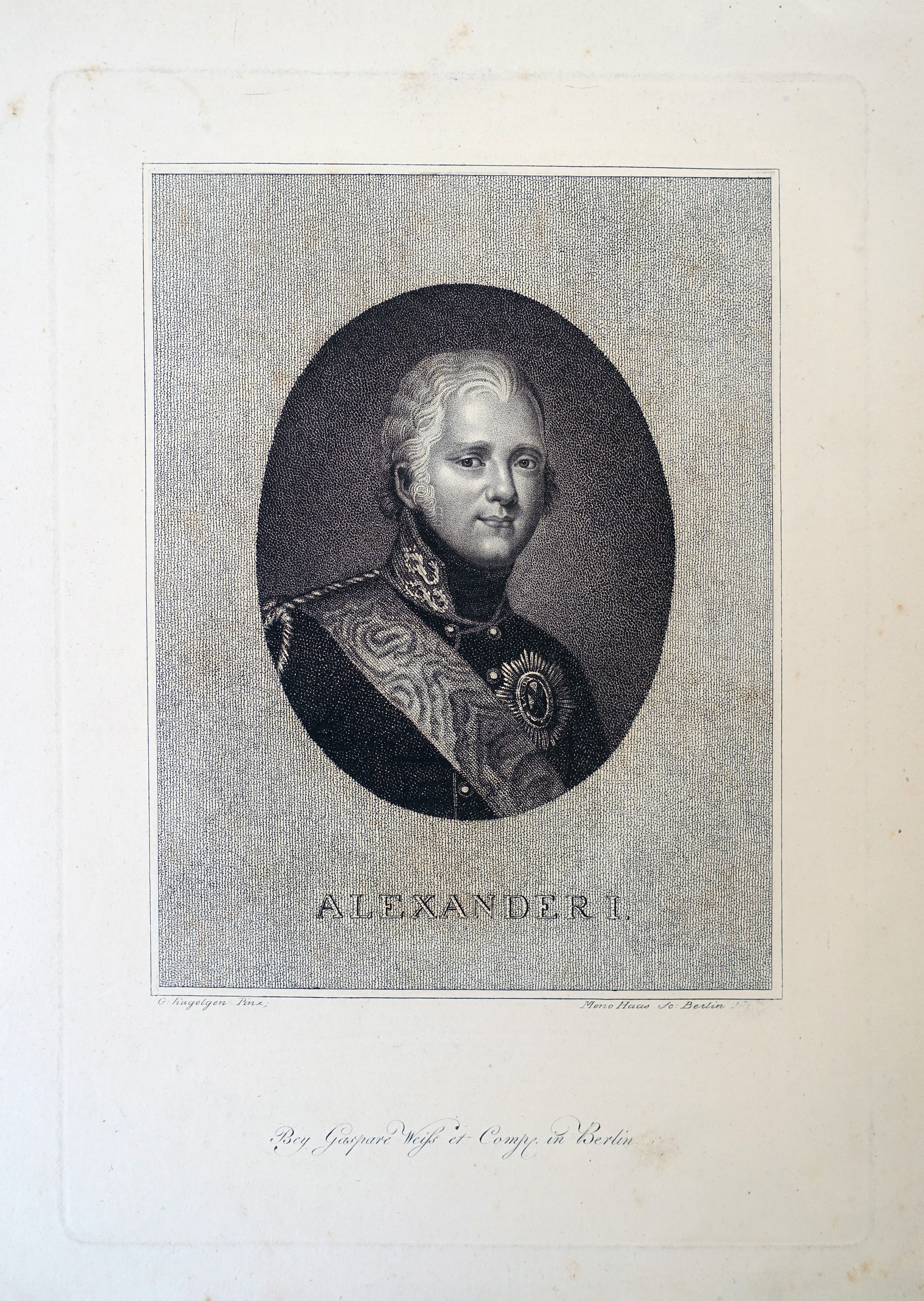 Alexander I., Zar von Russland (1777 - 1825). Brustbild nach halbrechts im Oval (Museum Alexandrowka CC BY-NC-SA)