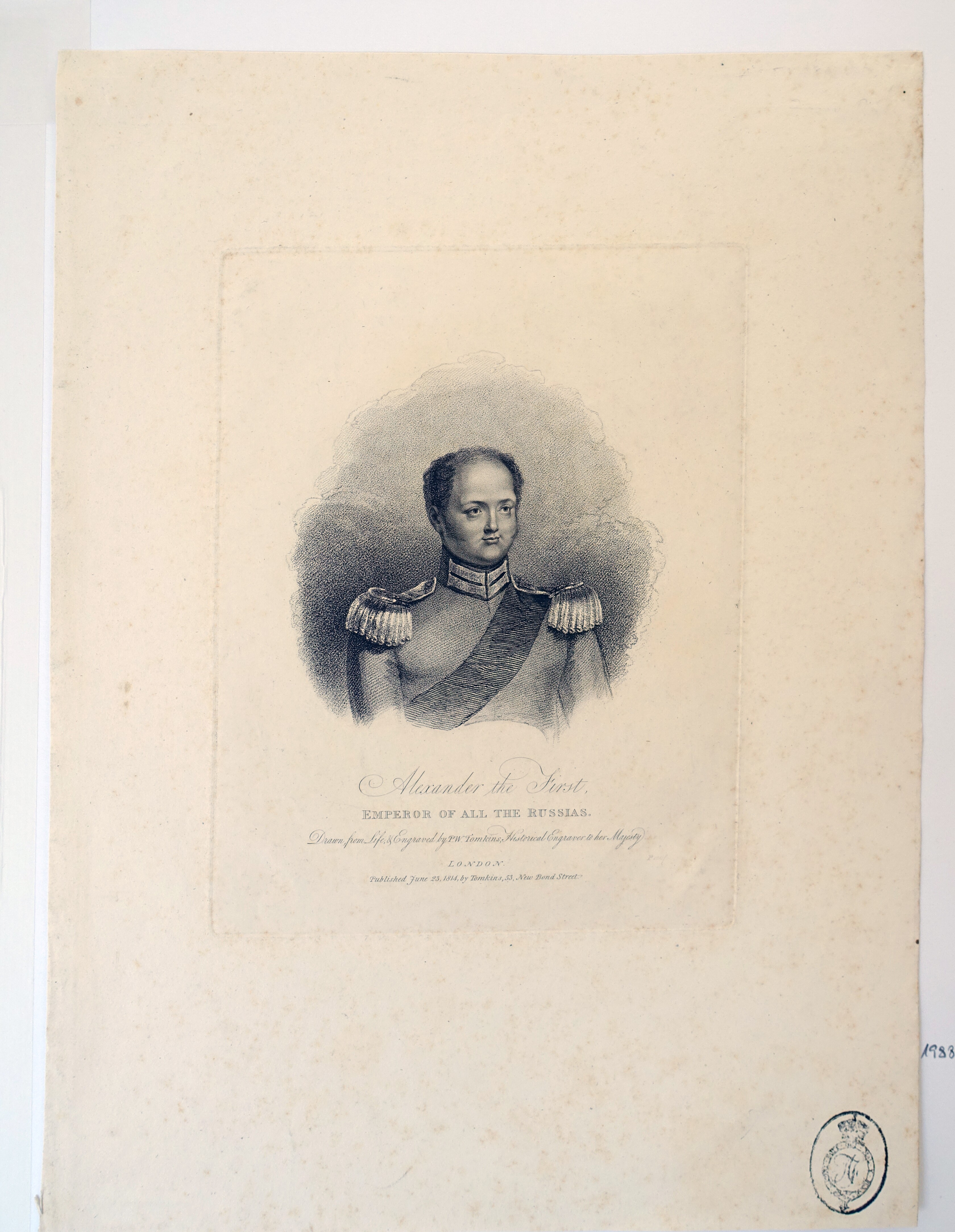 Alexander I., Zar von Russland (1777 - 1825). Halbfigur nach viertelrechts (Museum Alexandrowka CC BY-NC-SA)