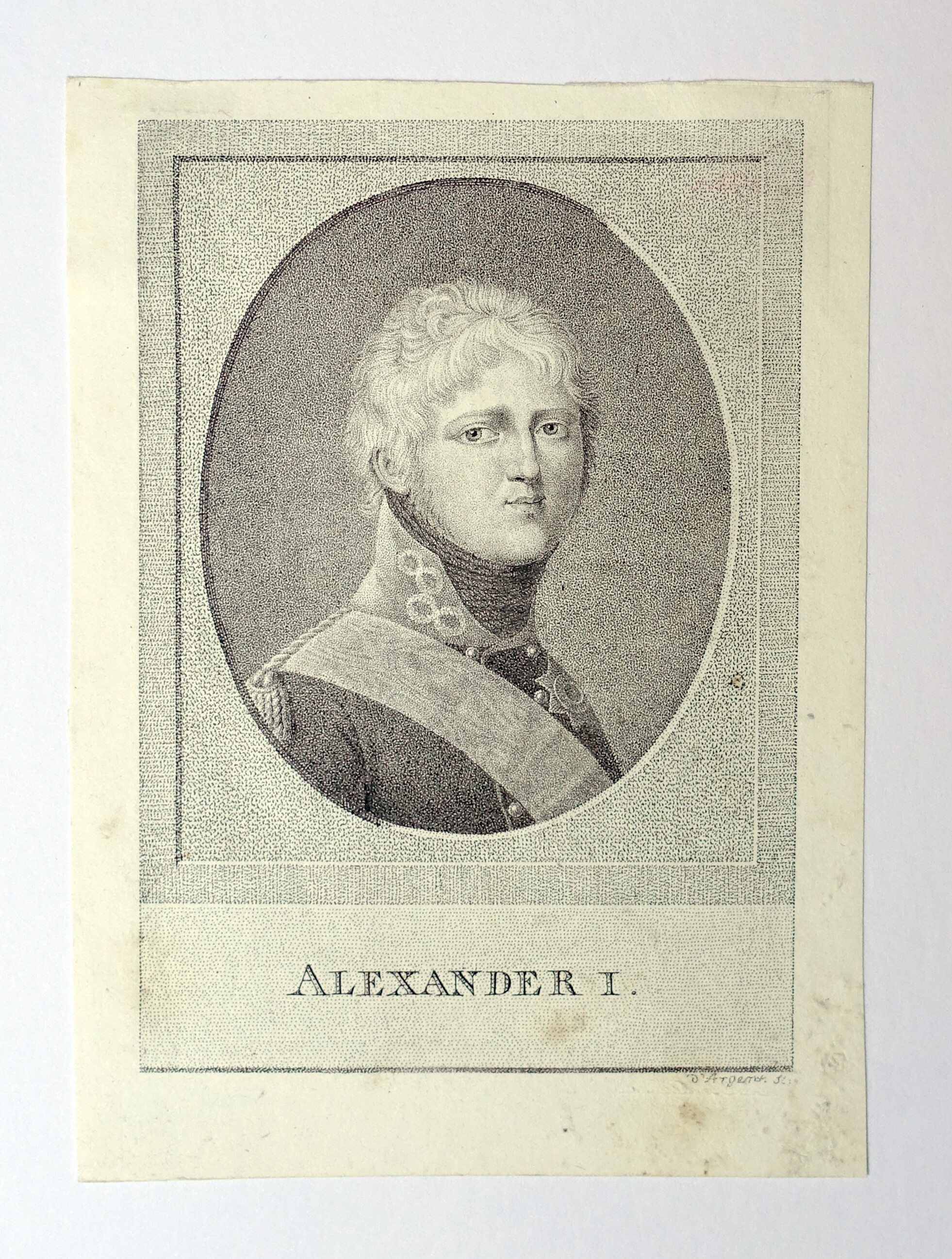 Alexander I., Zar von Russland (1777 - 1825). Brustbild nach halbrechts in Uniform (Museum Alexandrowka CC BY-NC-SA)