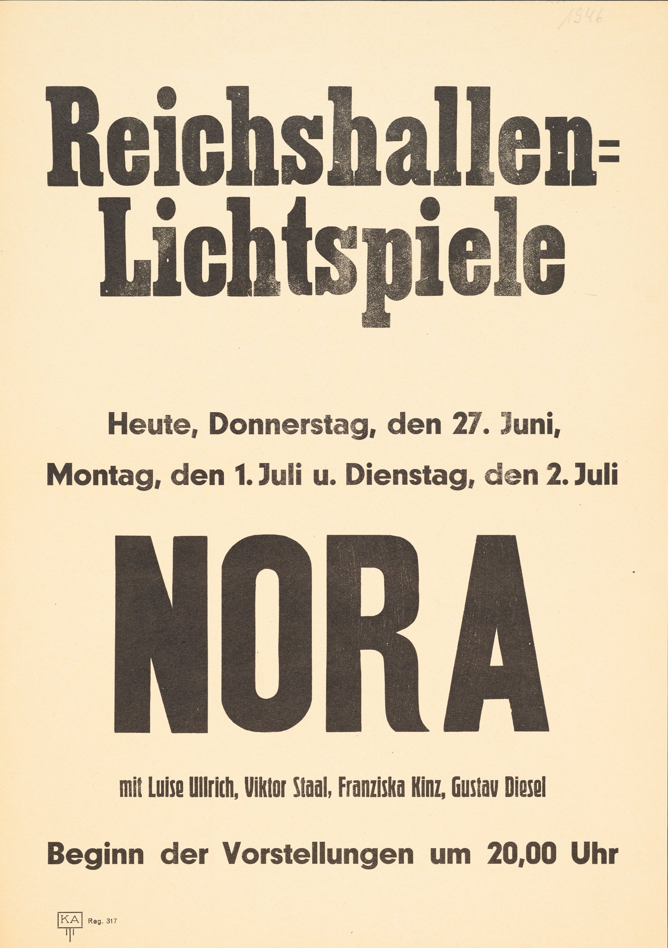 Filmplakat "Nora" (Museum Angermünde CC BY-NC-SA)