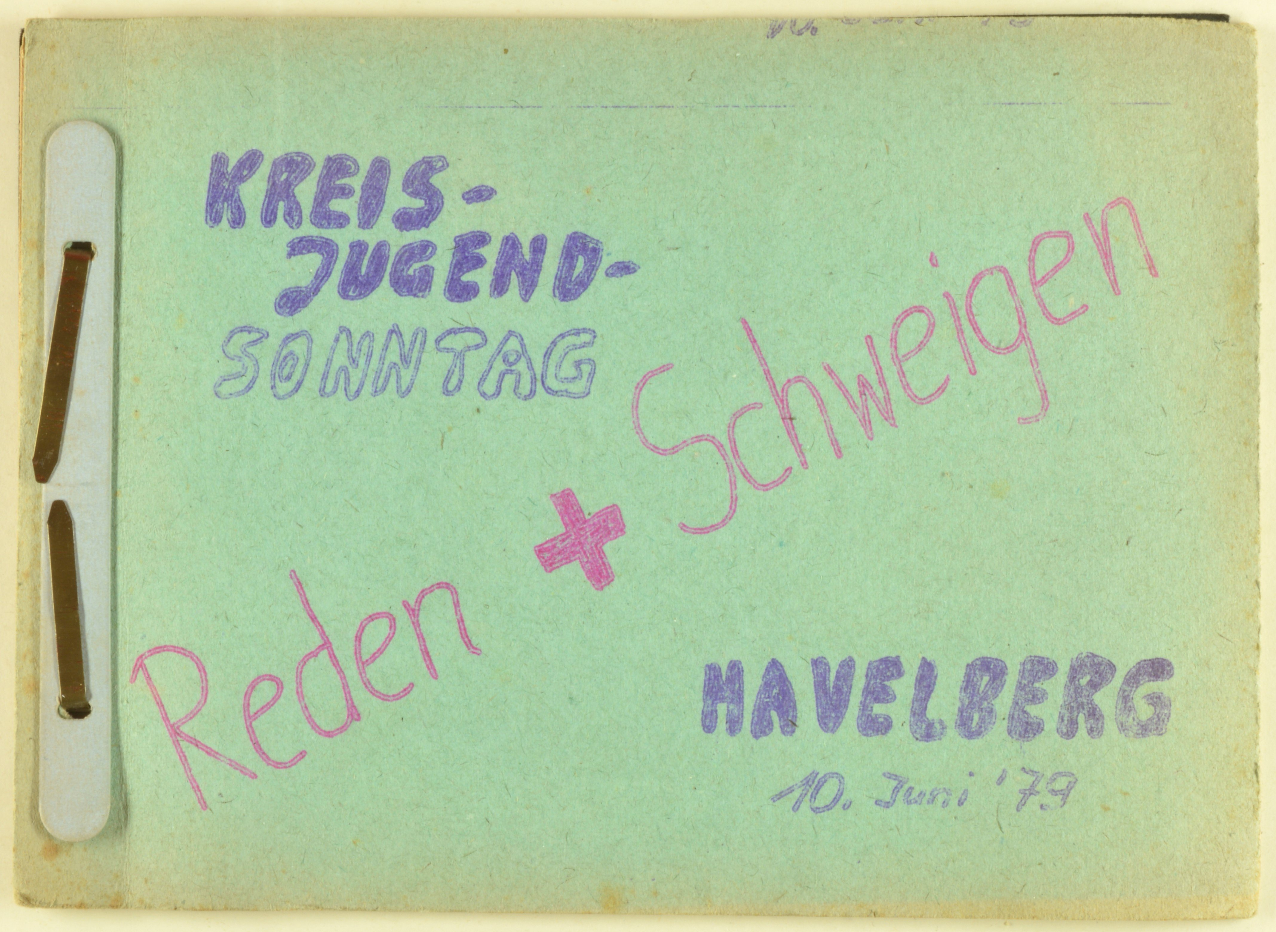 Hefter: Lieder und Sprüche für den Kreisjugendsonntag in Havelberg am 10. Juni 1979 (DDR Geschichtsmuseum im Dokumentationszentrum Perleberg CC BY-SA)