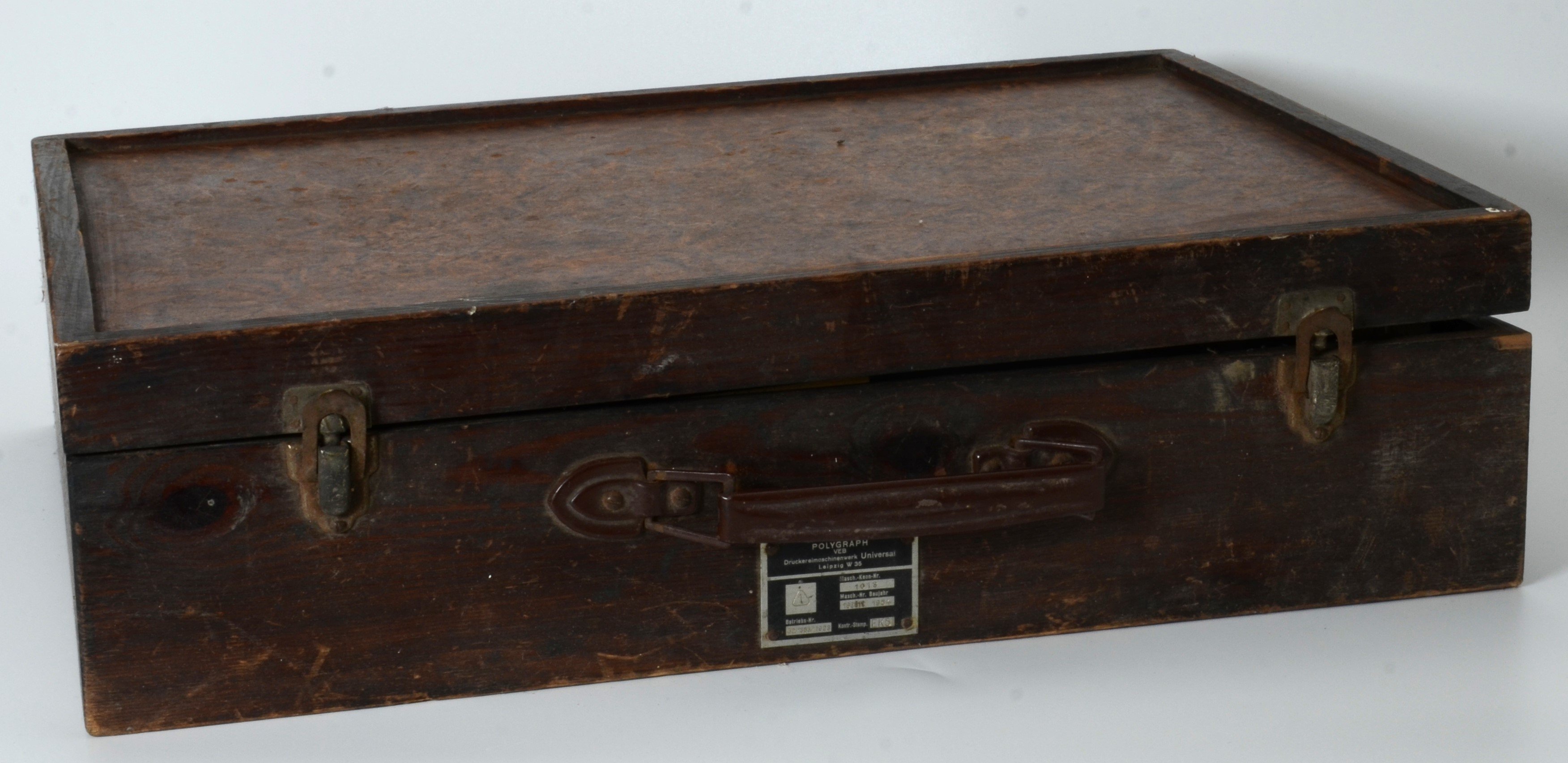 Koffer: Druckutensilien für Siebdruck (DDR Geschichtsmuseum im Dokumentationszentrum Perleberg CC BY-SA)