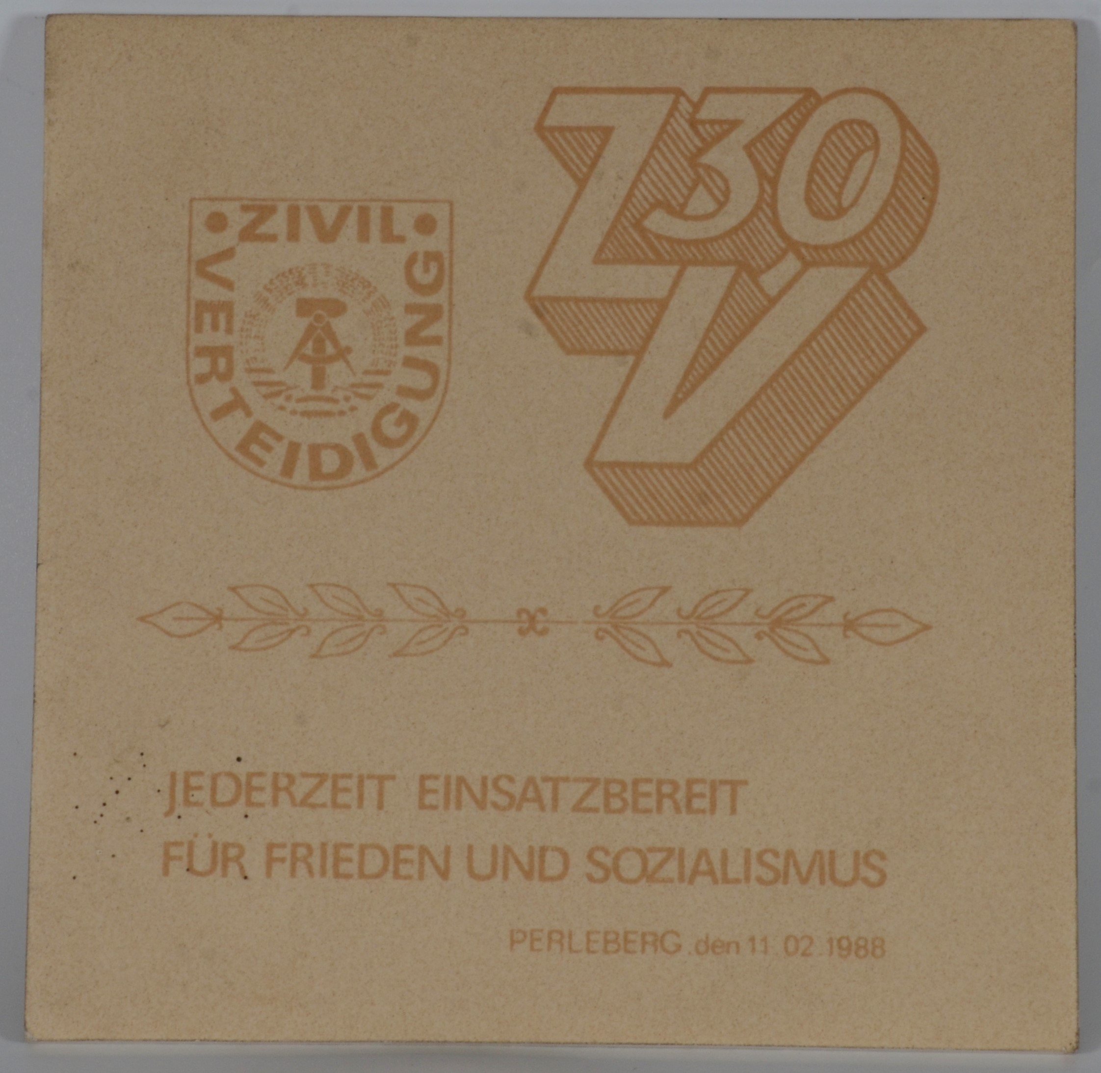 30. Jahrestag der Zivilverteidigung der DDR (DDR Geschichtsmuseum im Dokumentationszentrum Perleberg CC BY-SA)