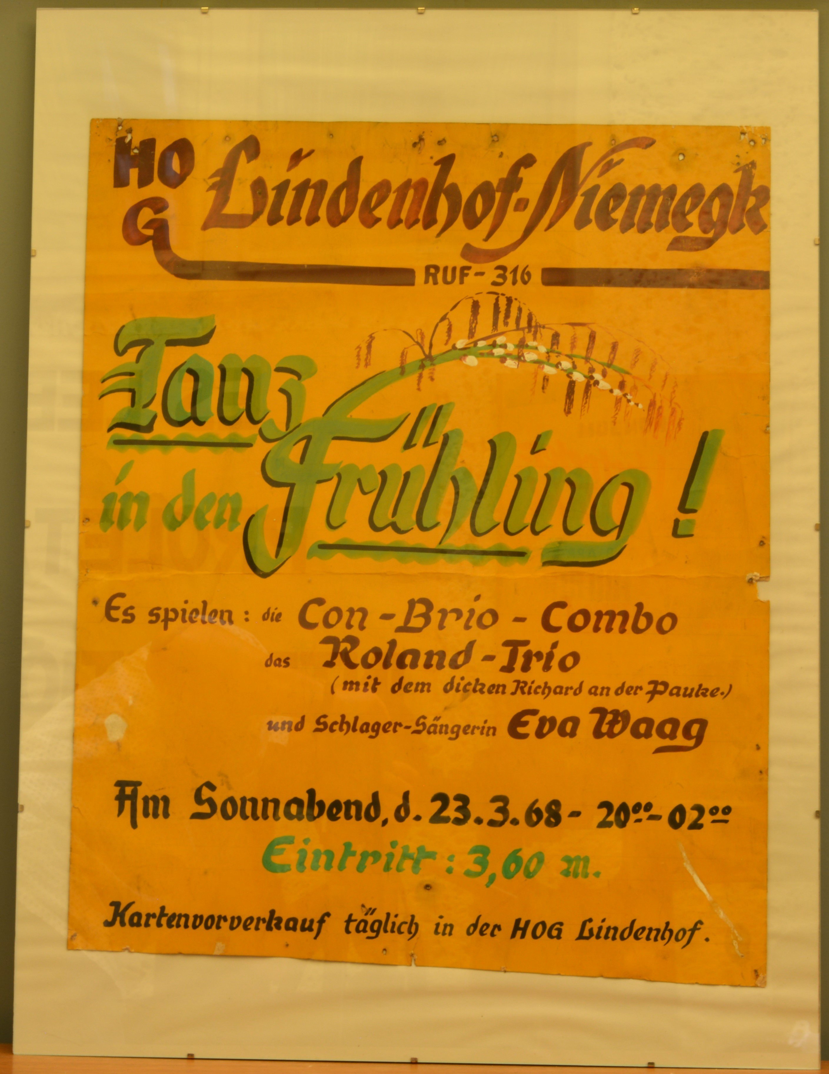 Veranstaltungsplakat der Handelsorganisation Gaststätte Lindenhof in Niemegk (DDR Geschichtsmuseum im Dokumentationszentrum Perleberg CC BY-SA)
