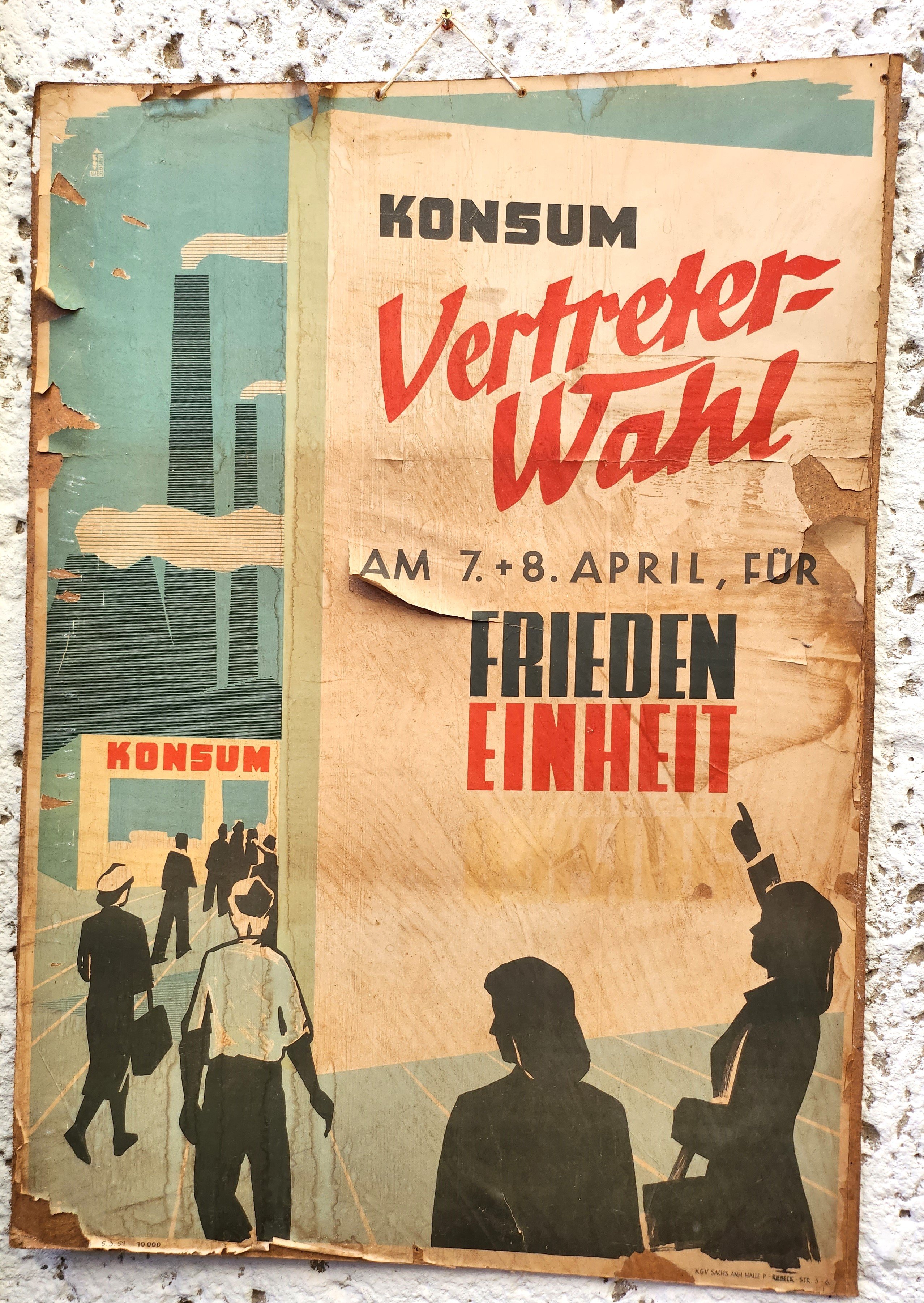 Wahlplakat der Konsumgenossenschaft (DDR Geschichtsmuseum im Dokumentationszentrum Perleberg CC BY-SA)