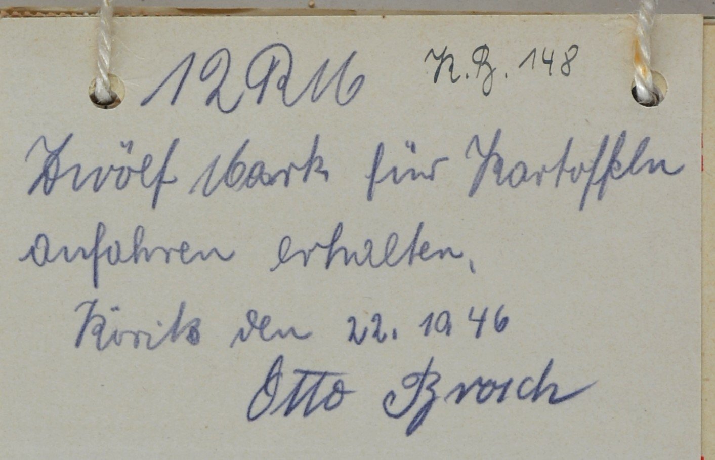 Rechnung von Otto Brach aus Köritz für Wilhelm Breitkreuz (DDR Geschichtsmuseum im Dokumentationszentrum Perleberg CC BY-SA)