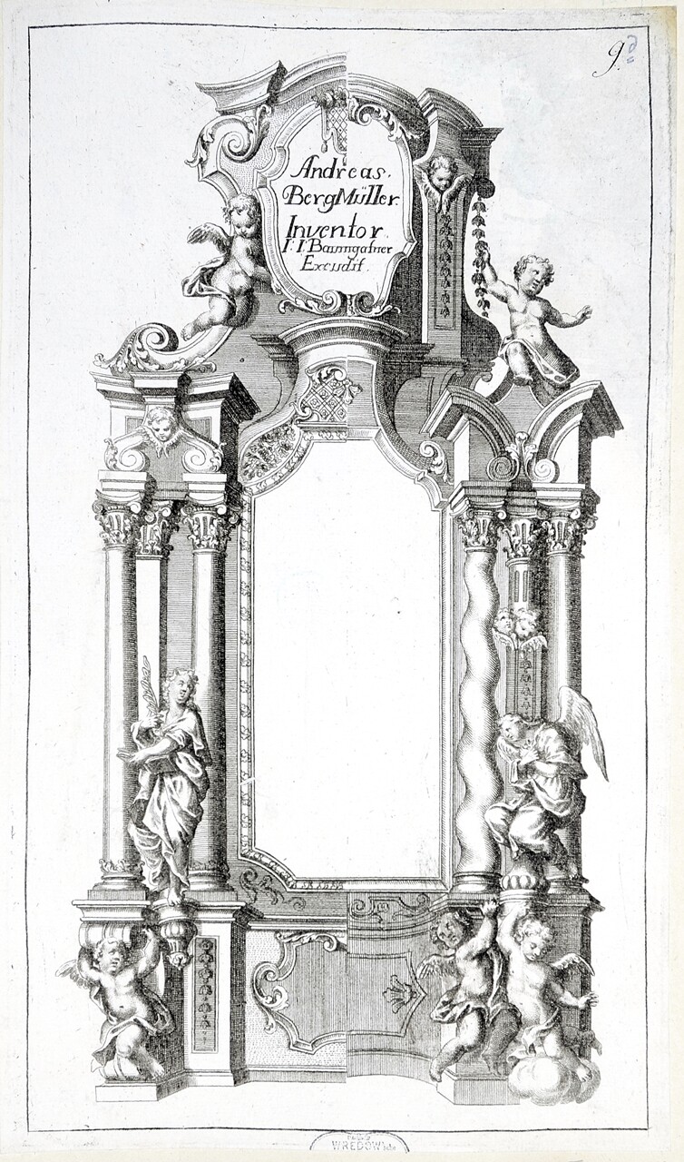 Verzierter Altar mit Figuren, Putten und Säulen (Stiftung Wredowsche Zeichenschule Brandenburg/Havel CC BY-NC-SA)