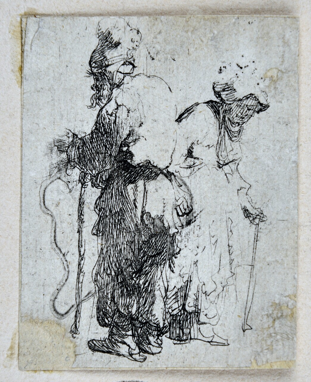 Bettlerpaar mit Krückstöcken, Ausschnitt aus einem Studienblatt (Stiftung Wredowsche Zeichenschule Brandenburg/Havel CC BY-NC-SA)