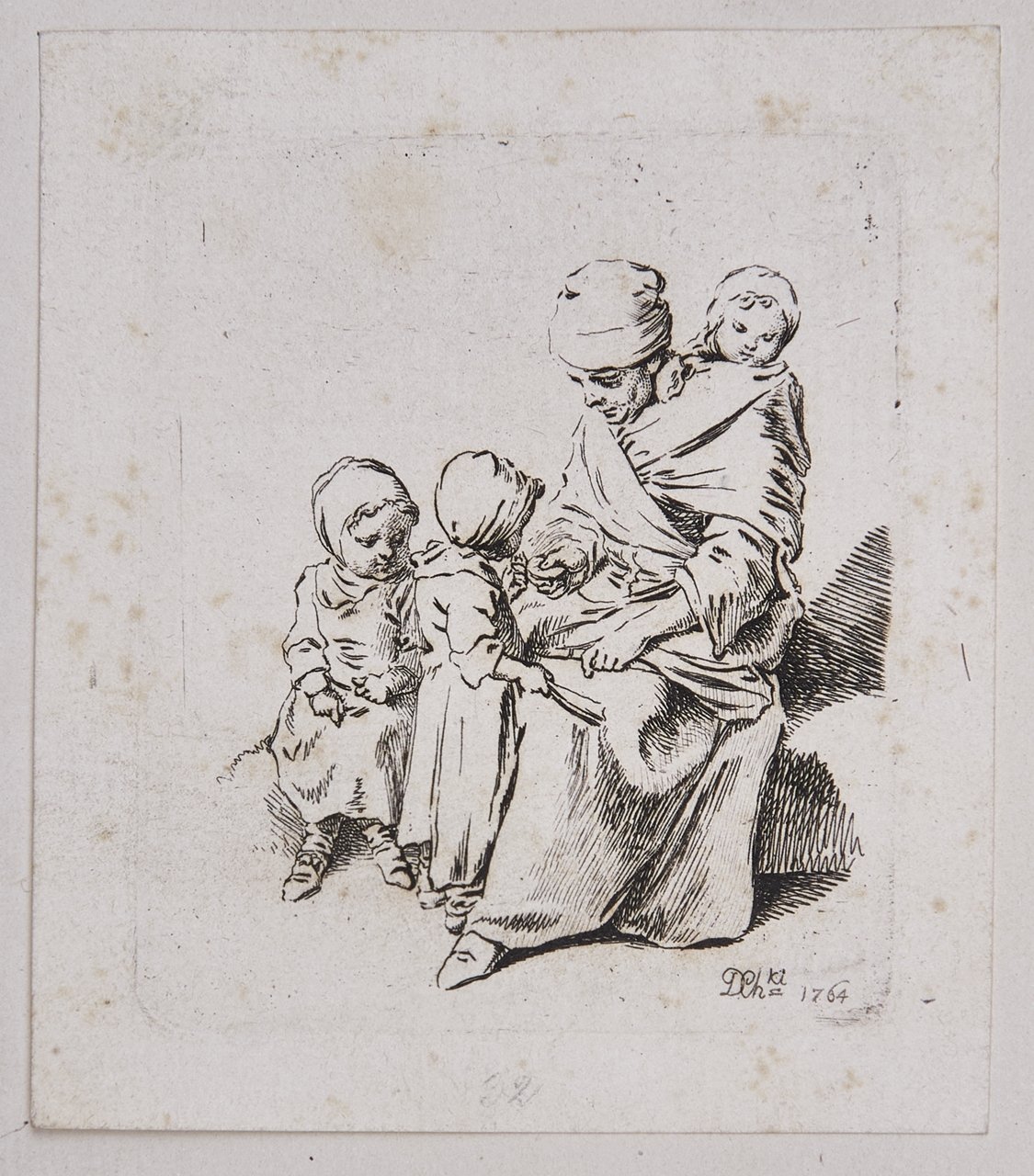 Die Bettelfrau mit drei Kindern (Stiftung Wredowsche Zeichenschule Brandenburg/Havel CC BY-NC-SA)