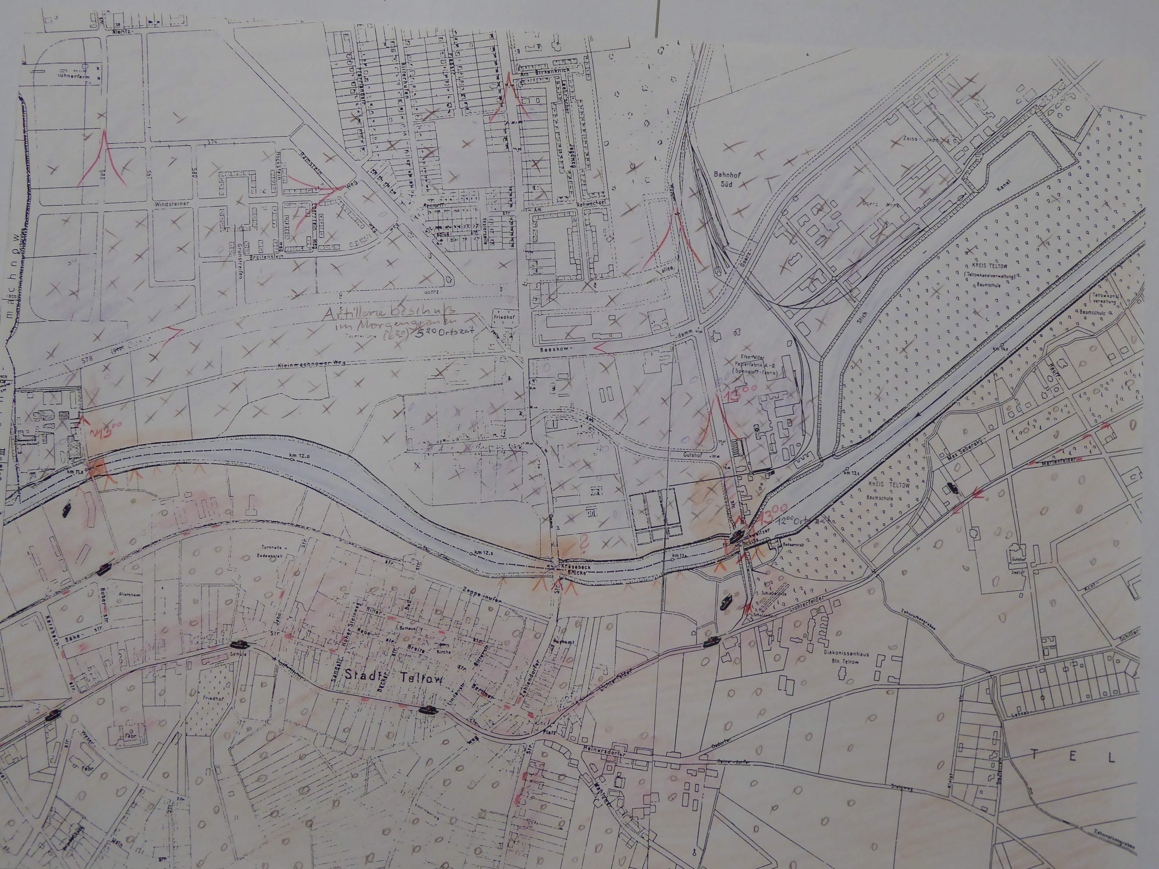 Karte: Teltow – Einmarsch der Sowjetarmee (Heimatmuseum Stadt Teltow CC BY-NC-SA)