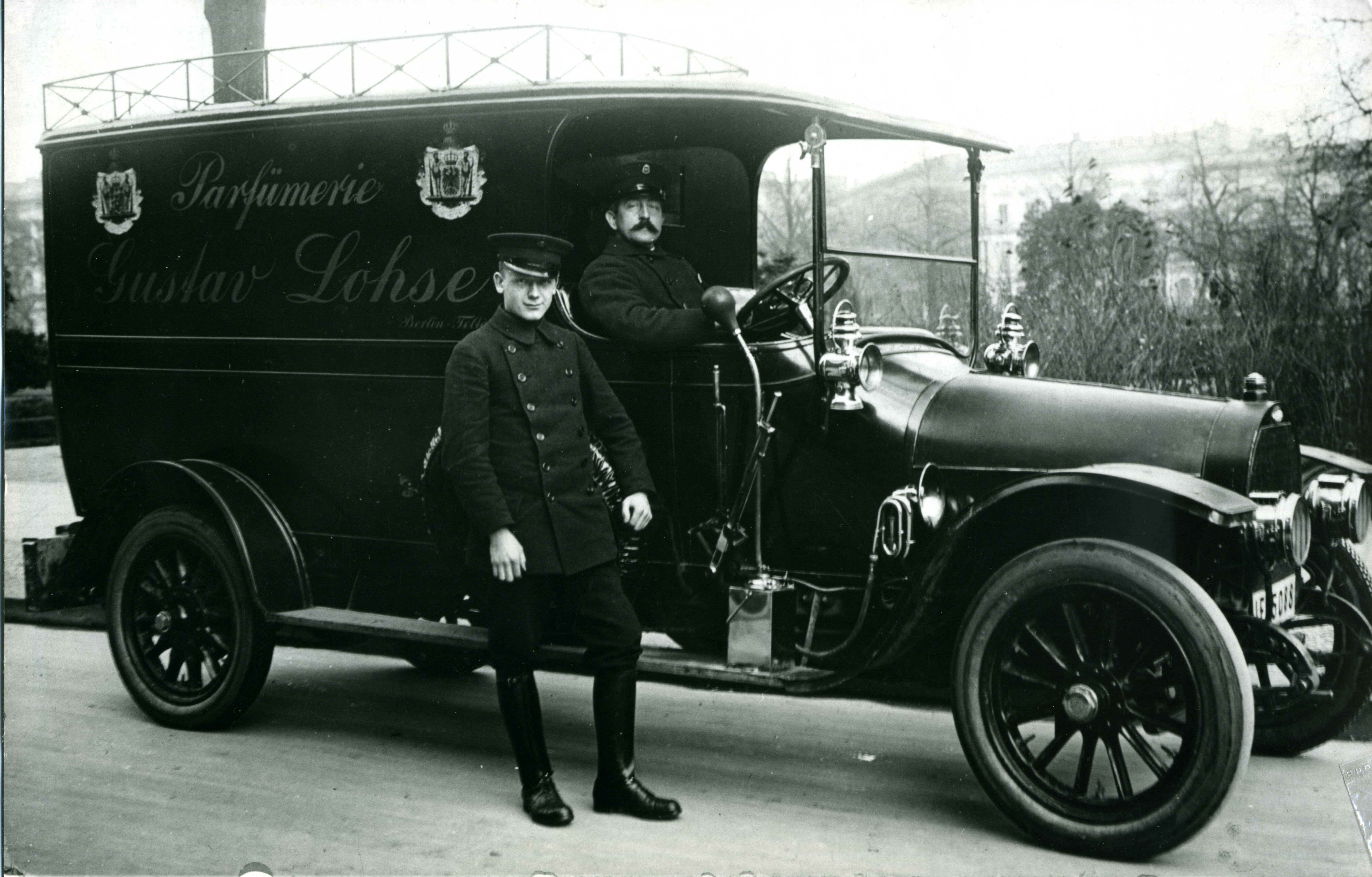 Lieferwagen der Firma Gustav Lohse, ca. 1920 (Heimatverein CC BY-NC-SA)