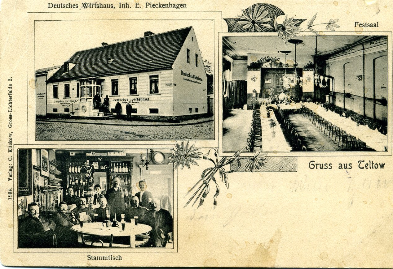 Teltow, Deutsches Wirtshaus 1904 (s/w) (Heimatmuseum Stadt Teltow CC BY-NC-SA)