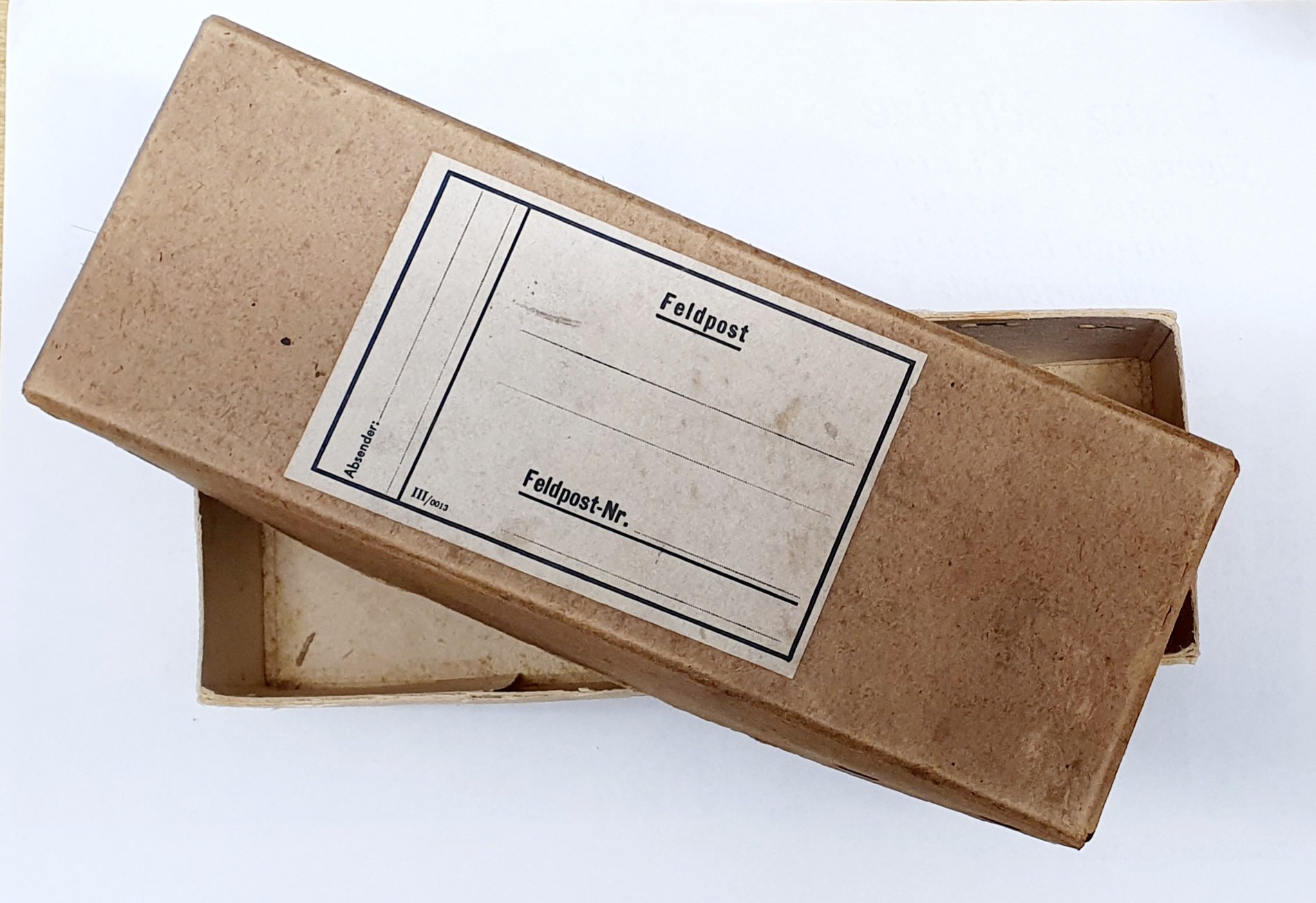 Karton für Feldpostpäckchen (Heimatmuseum Stadt Teltow CC BY-NC-SA)