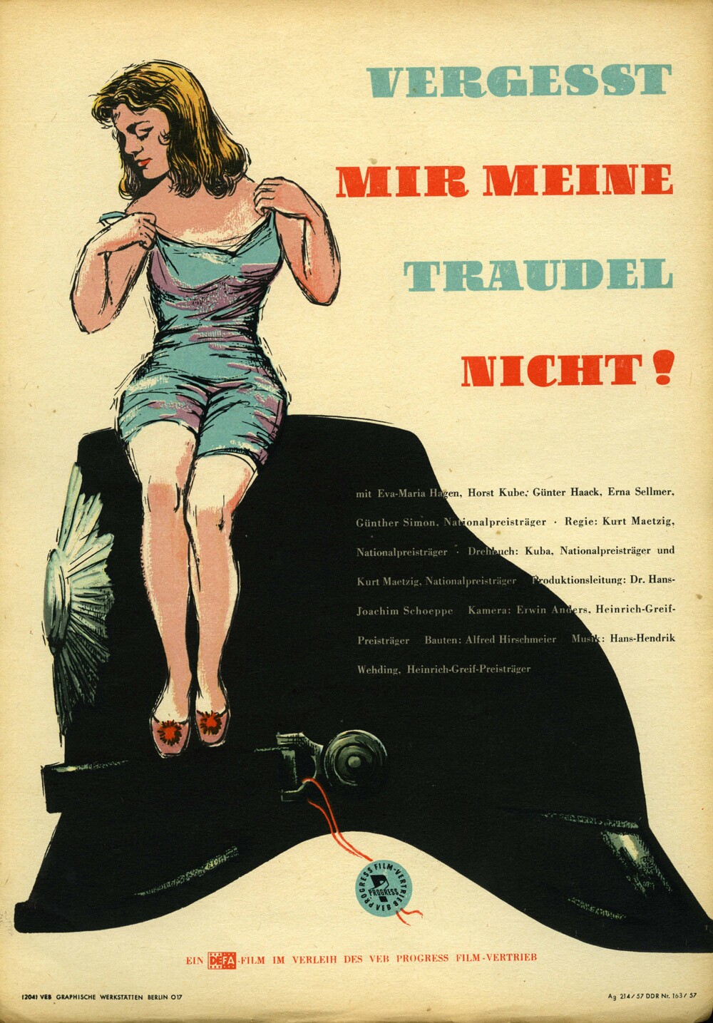 Plakat zu dem Film: Vergeßt mir meine Traudel nicht (Filmmuseum Potsdam / DEFA-Stiftung RR-F)