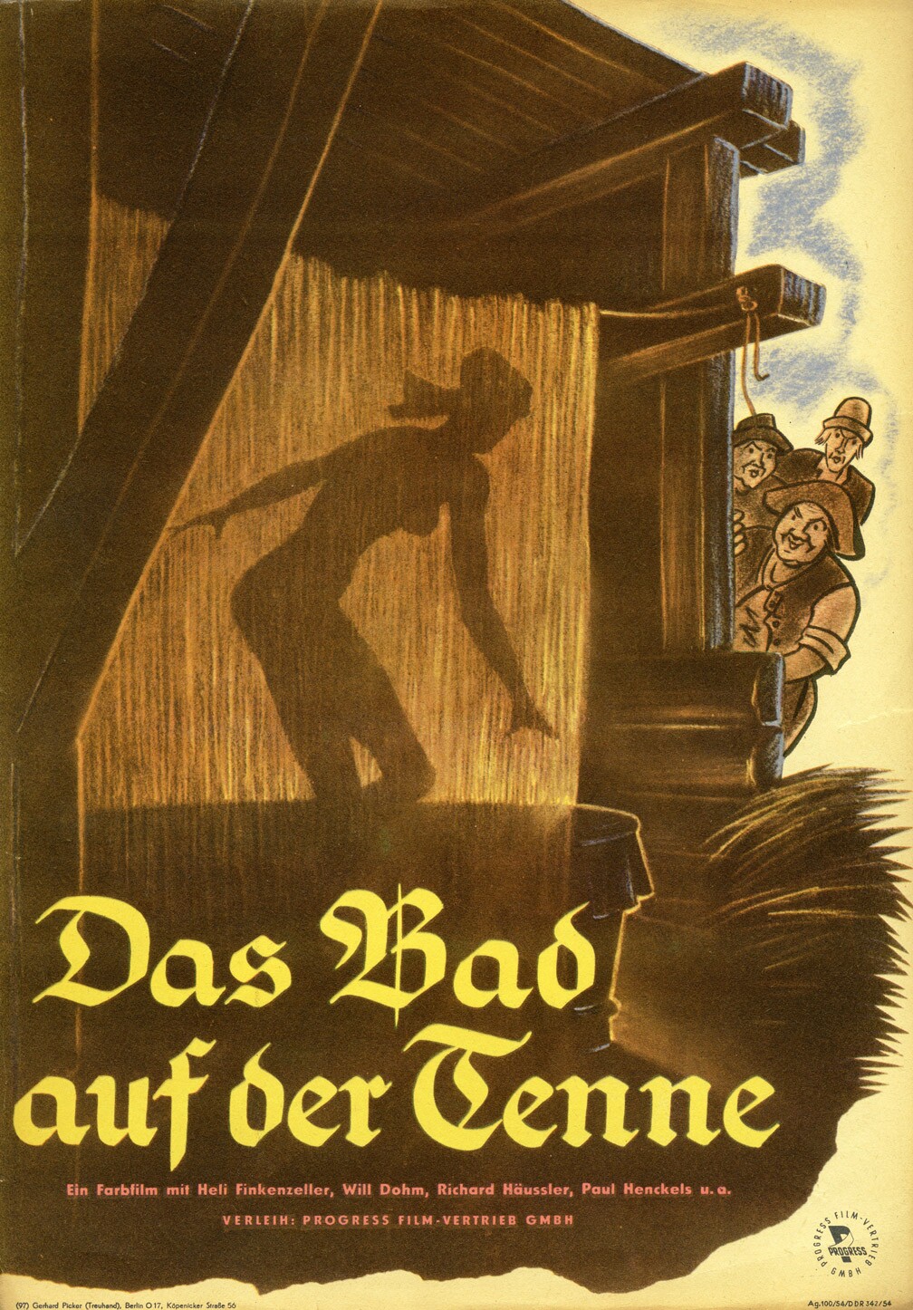 Plakat zu dem Film: Das Bad auf der Tenne (Filmmuseum Potsdam / DEFA-Stiftung RR-F)