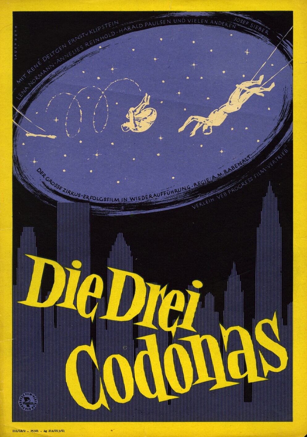 Plakat zu dem Film: Die drei Codonas (Filmmuseum Potsdam / DEFA-Stiftung RR-F)